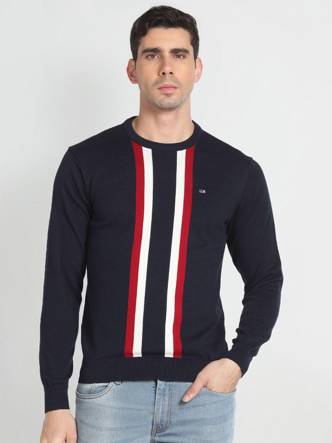 arrow-sport-striped-round-neck-cotton-pullover-sweater