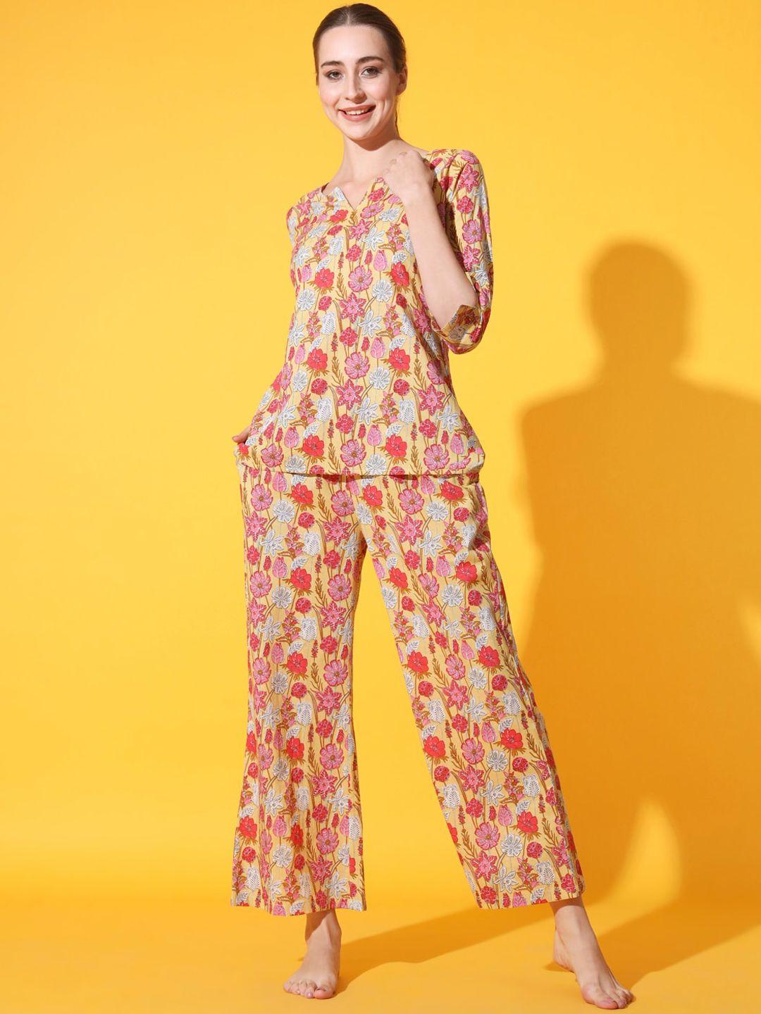 etc-floral-printed-notched-neck-pure-cotton-night-suit