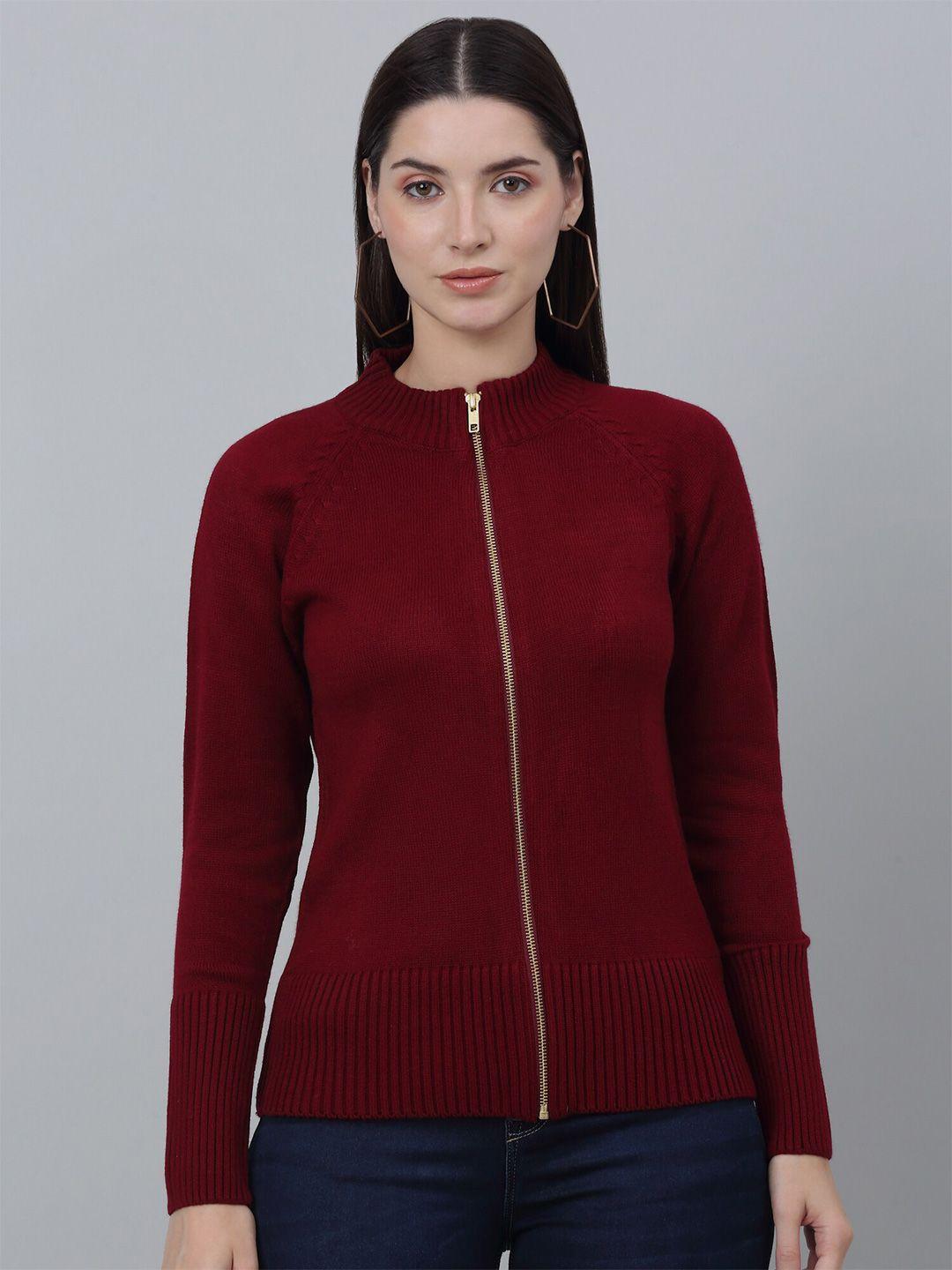 cantabil-ribbed-mock-neck-acrylic-front-open-sweater