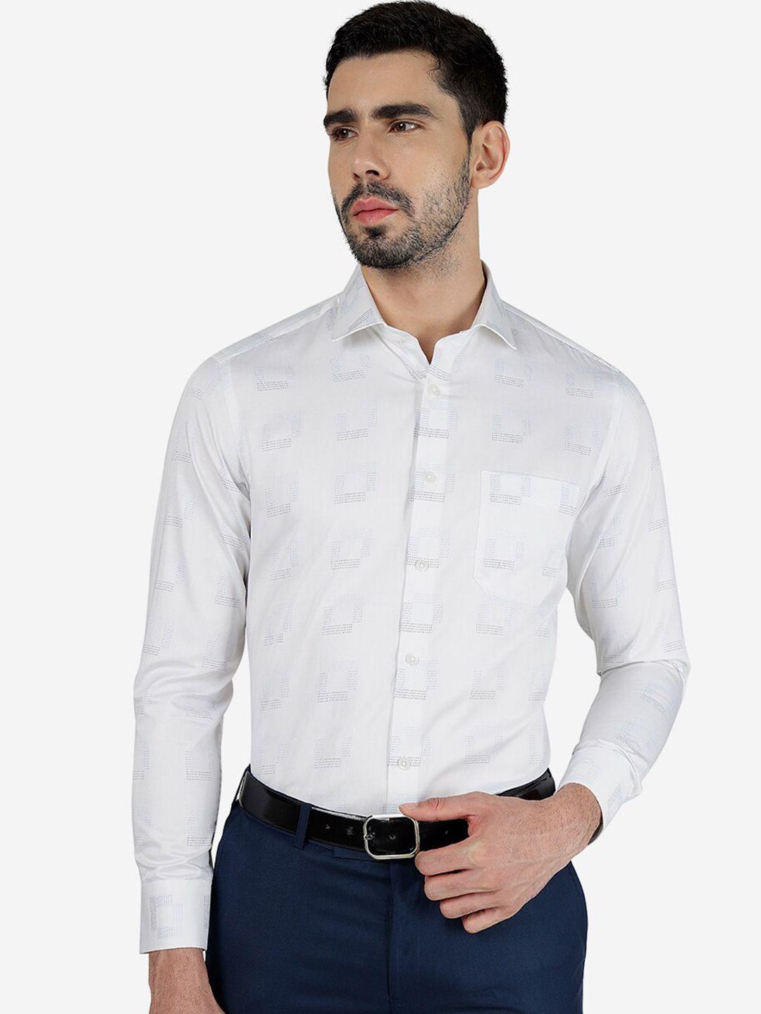 metal-slim-fit-geometric-printed-pure-cotton-formal-shirt