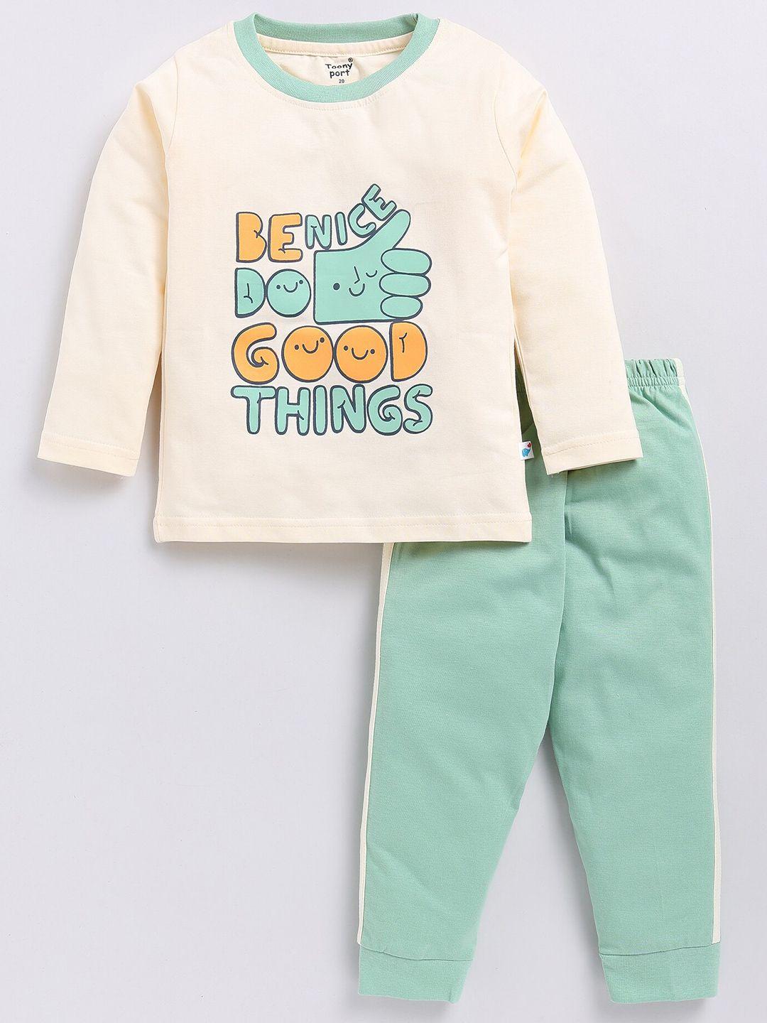 toonyport-kids-printed-round-neck-long-sleeves-pure-cotton-t-shirt-with-trousers