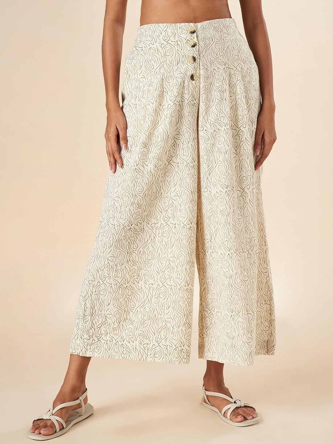 akkriti-by-pantaloons-women-flared-abstract-printed-cotton-cropped-parallel-trousers