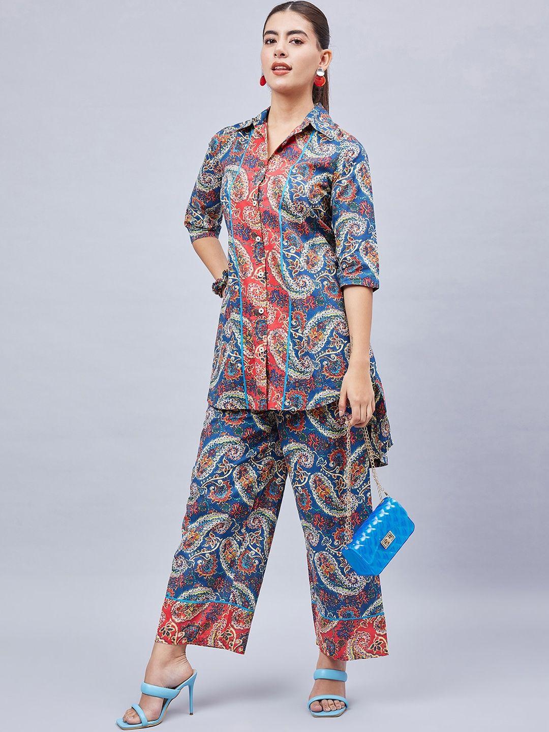 winered-printed-pure-cotton-tunic-with-trousers