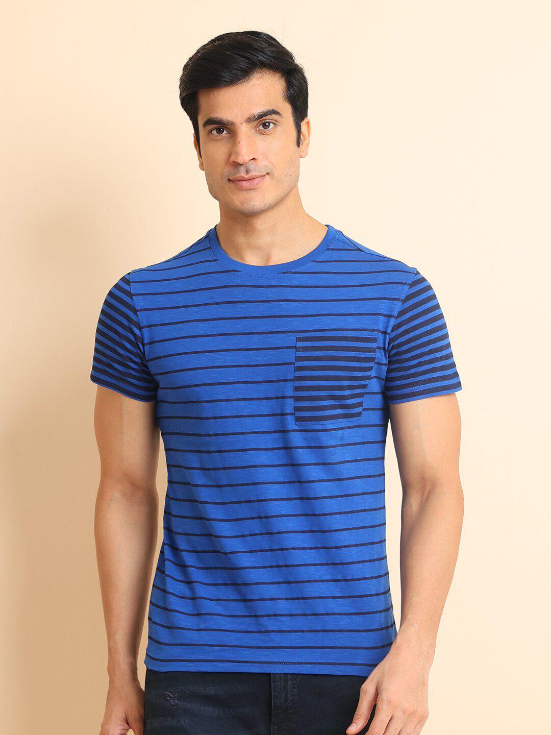 berry-blues-striped-round-neck-short-sleeves-cotton-t-shirt
