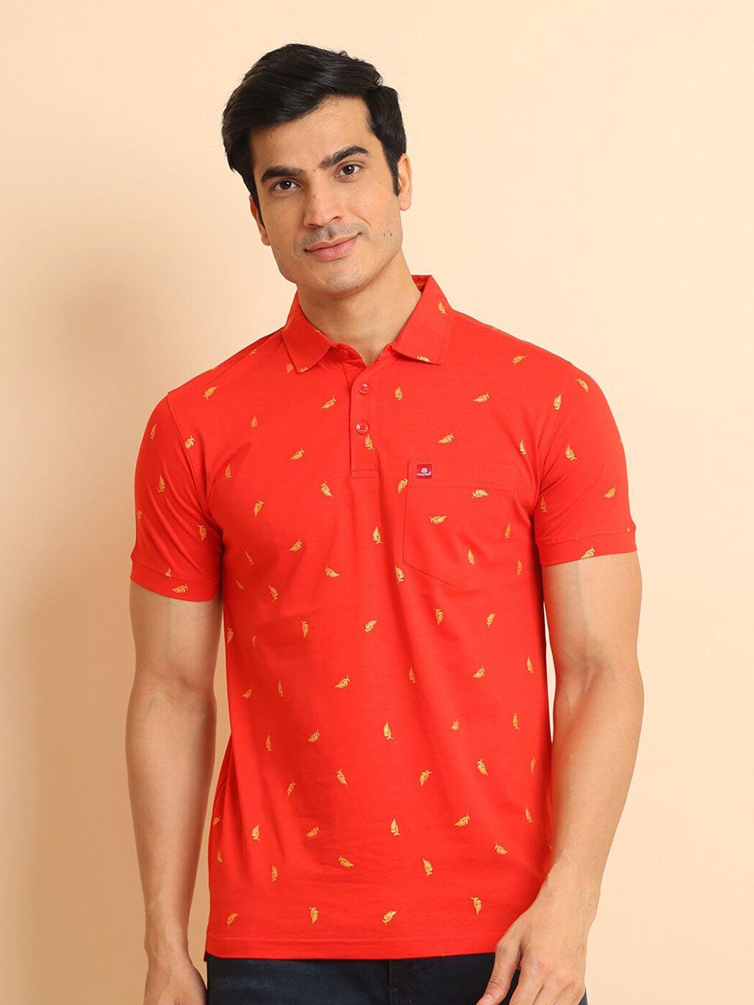 berry-blues-floral-printed-short-sleeves-polo-collar-pockets-cotton-casual-t-shirt
