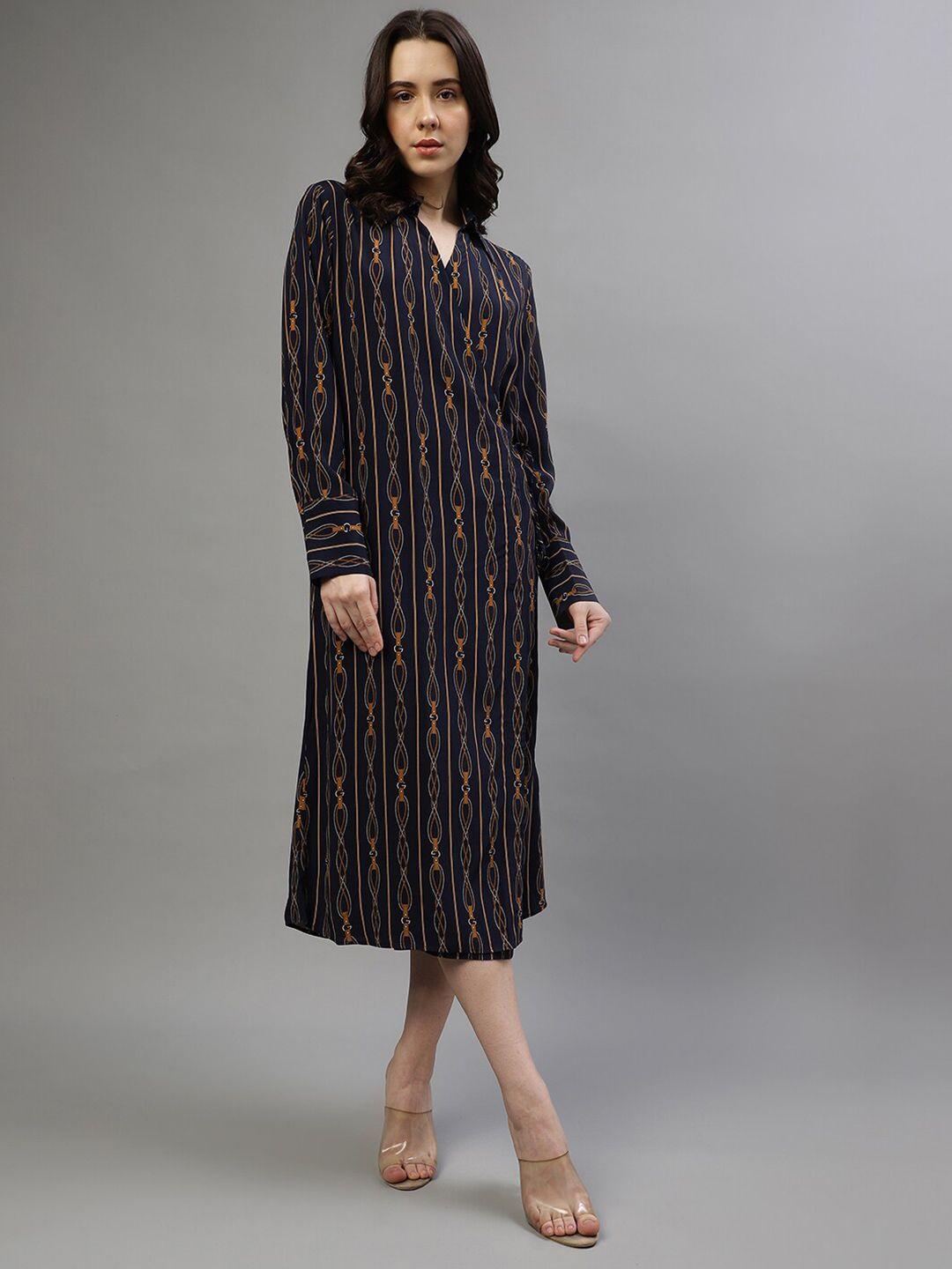gant-abstract-printed-cuffed-sleeves-belted-shirt-dress