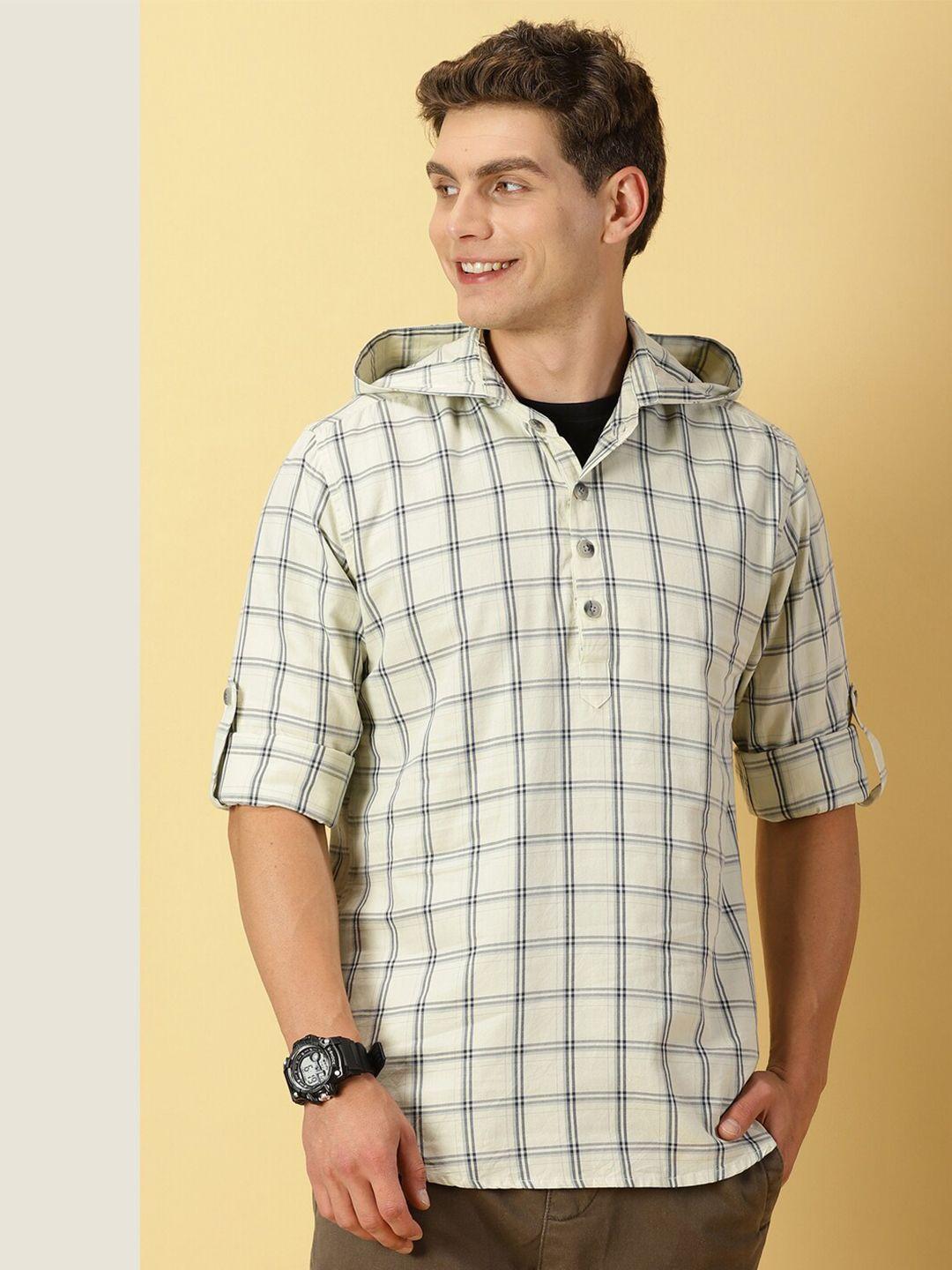 thomas-scott-classic-windowpane-checks-roll-up-sleeves-twill-cotton-hooded-casual-shirt