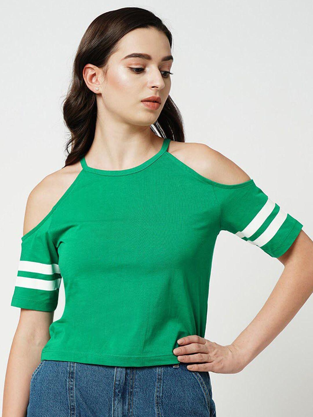only-striped-cold-shoulder-sleeves-round-neck-pure-cotton-t-shirt