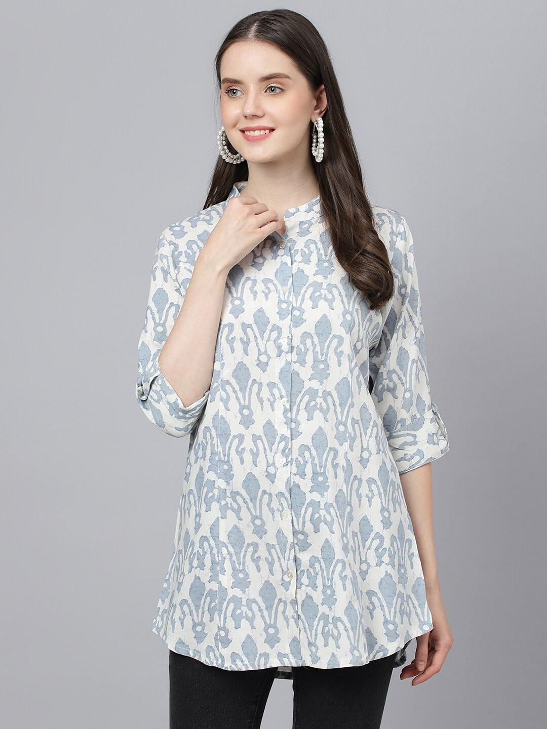 kalini-abstract-printed-mandarin-collar-roll-up-sleeves-longline-shirt-style-top