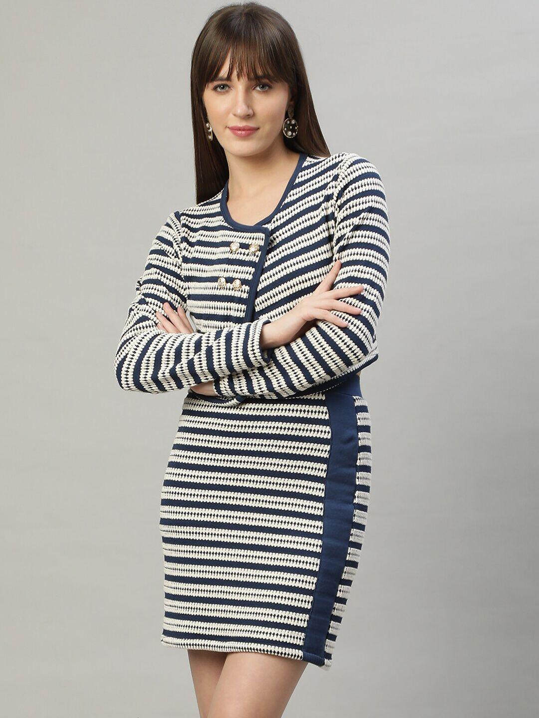 delan-striped-long-sleeves-crop-top-with-mini-skirt