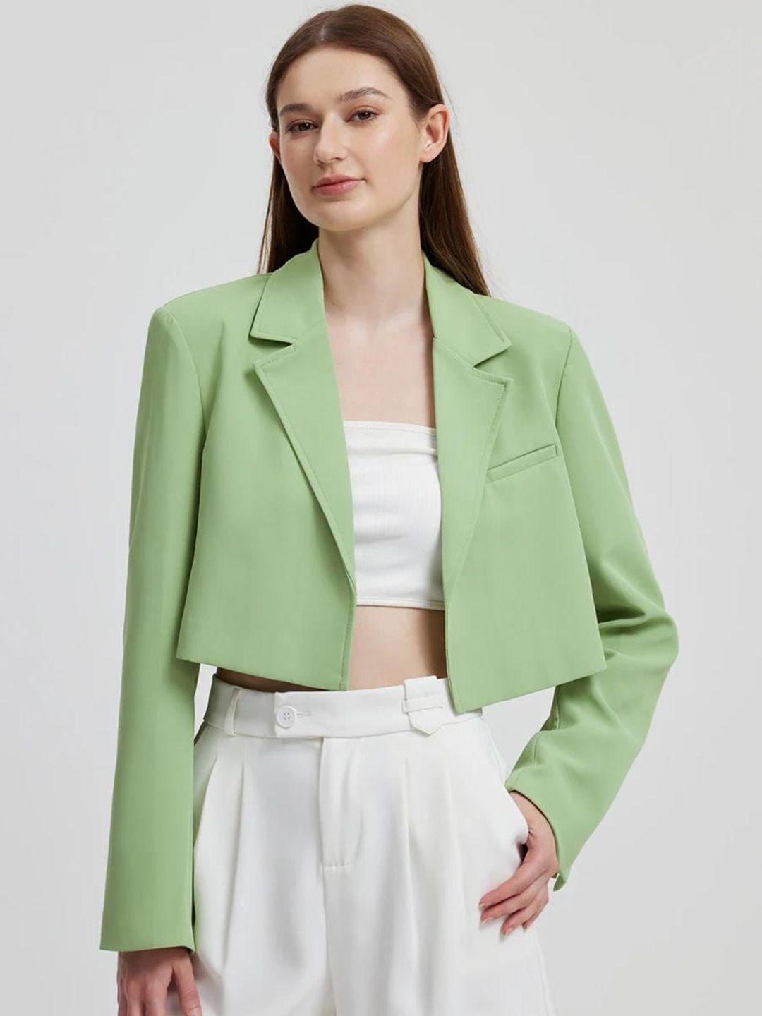 kotty-green-crop-notched-lapel-collar-regular-fit-blazer