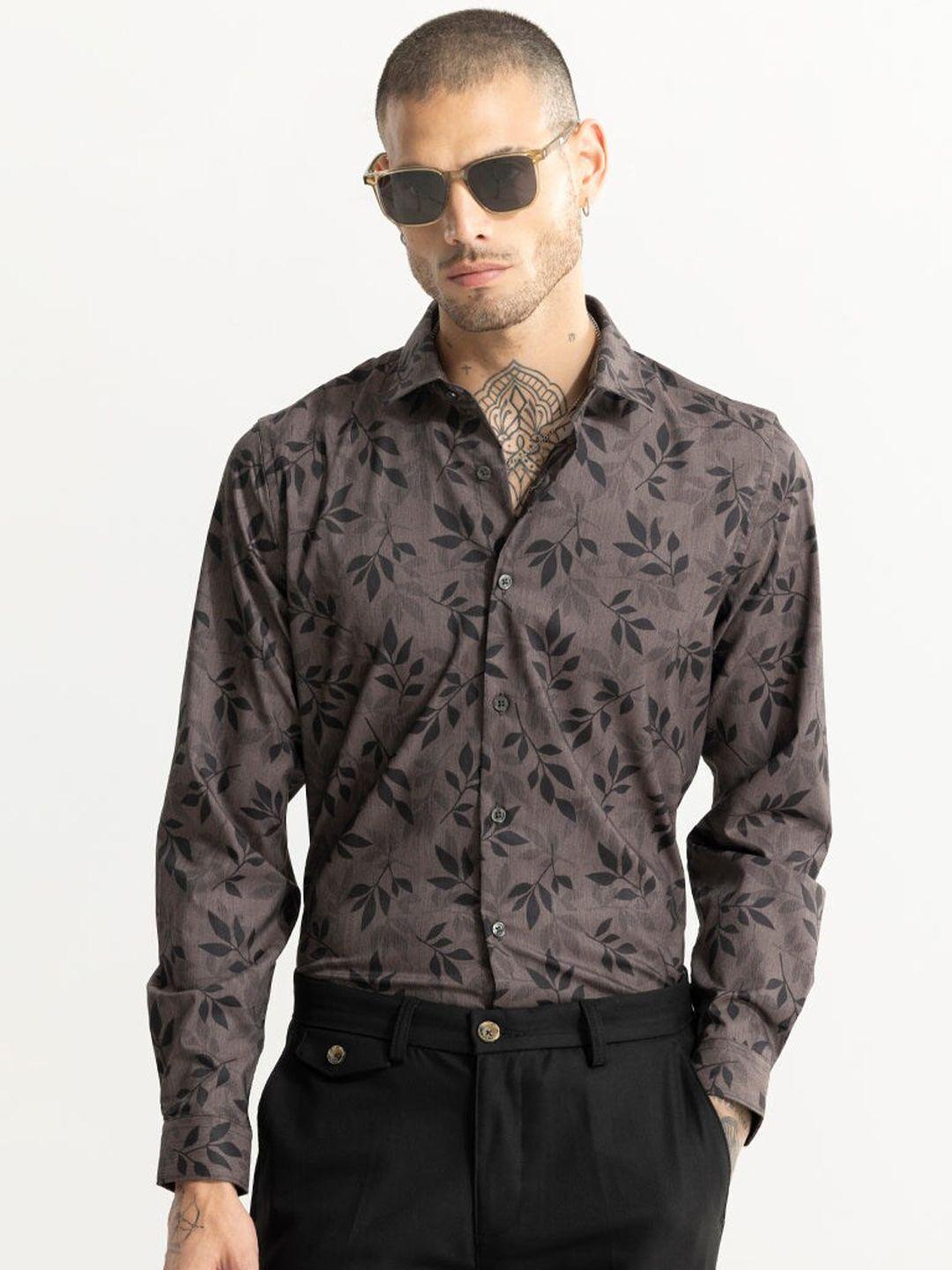snitch-grey-classic-slim-fit-floral-printed-cotton-casual-shirt
