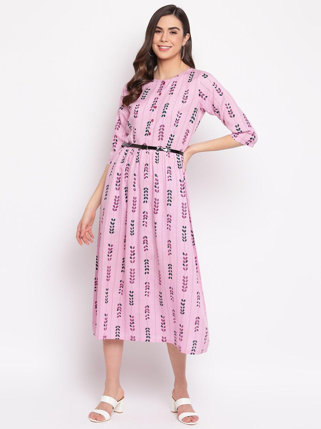 dressberry-pink-ethnic-motifs-printed-cotton-a-line-dress-with-belt