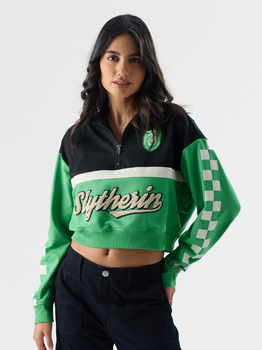 the-souled-store-women-green-printed-sweatshirt