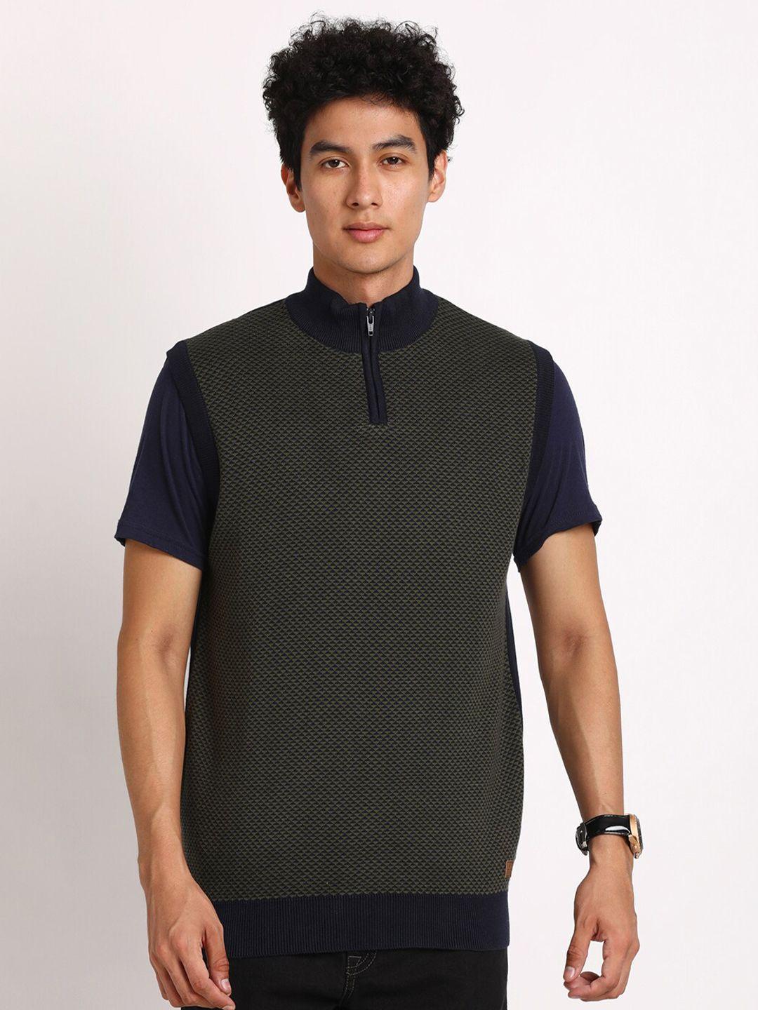 turtle-self-design-half-zipper-cotton-pullover-sweater