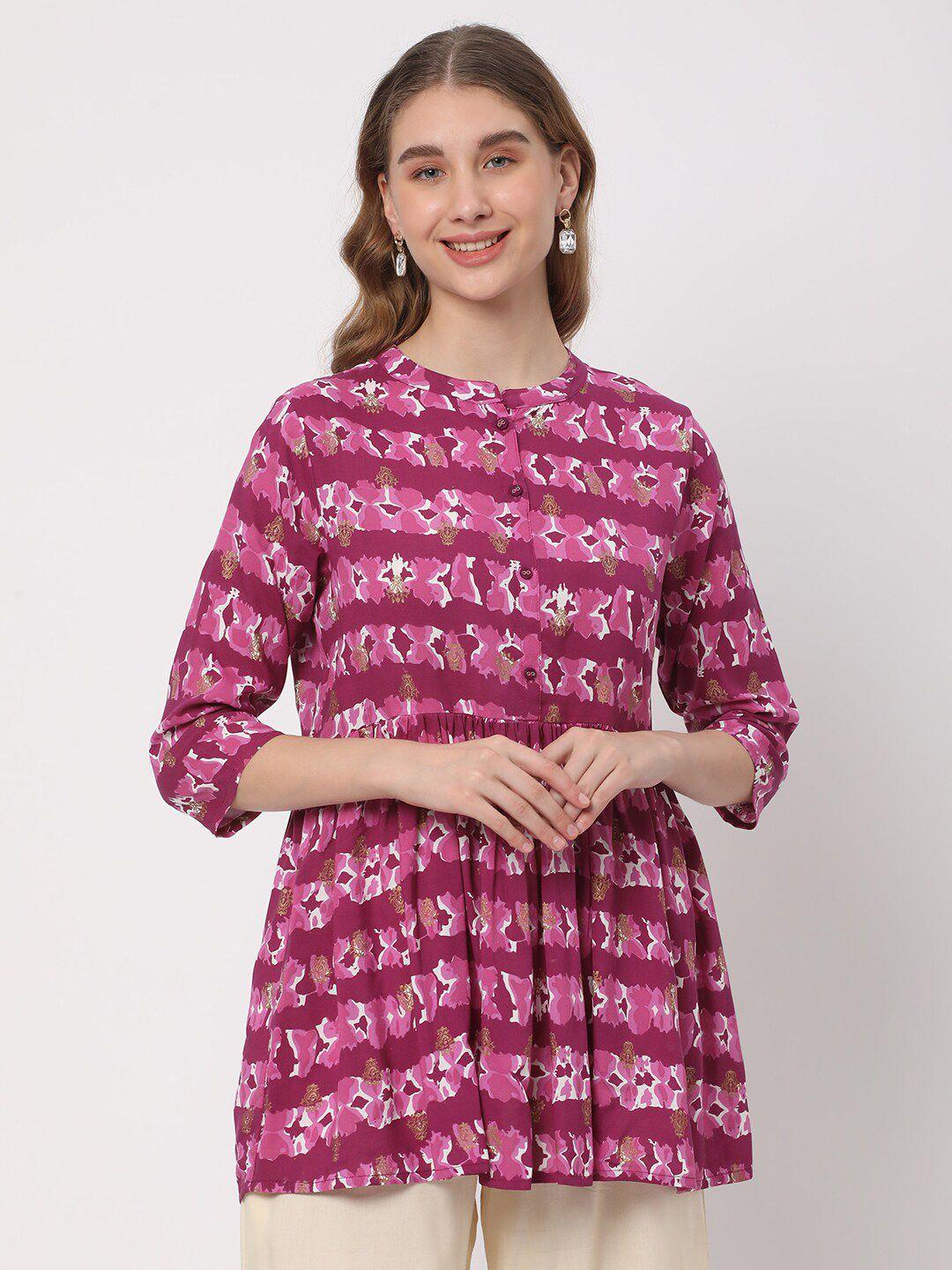 r&b-mandarin-collar-ethnic-printed-a-line-tunic