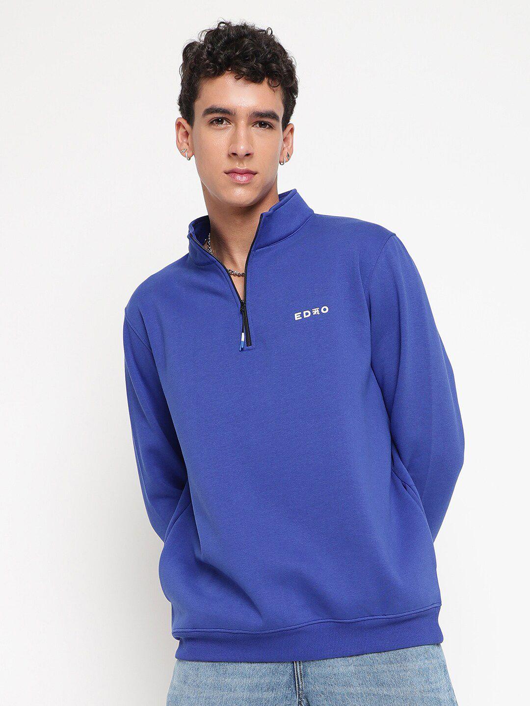 edrio-mock-collar-long-sleeve-zip-detail-woollen-pullover-sweatshirt