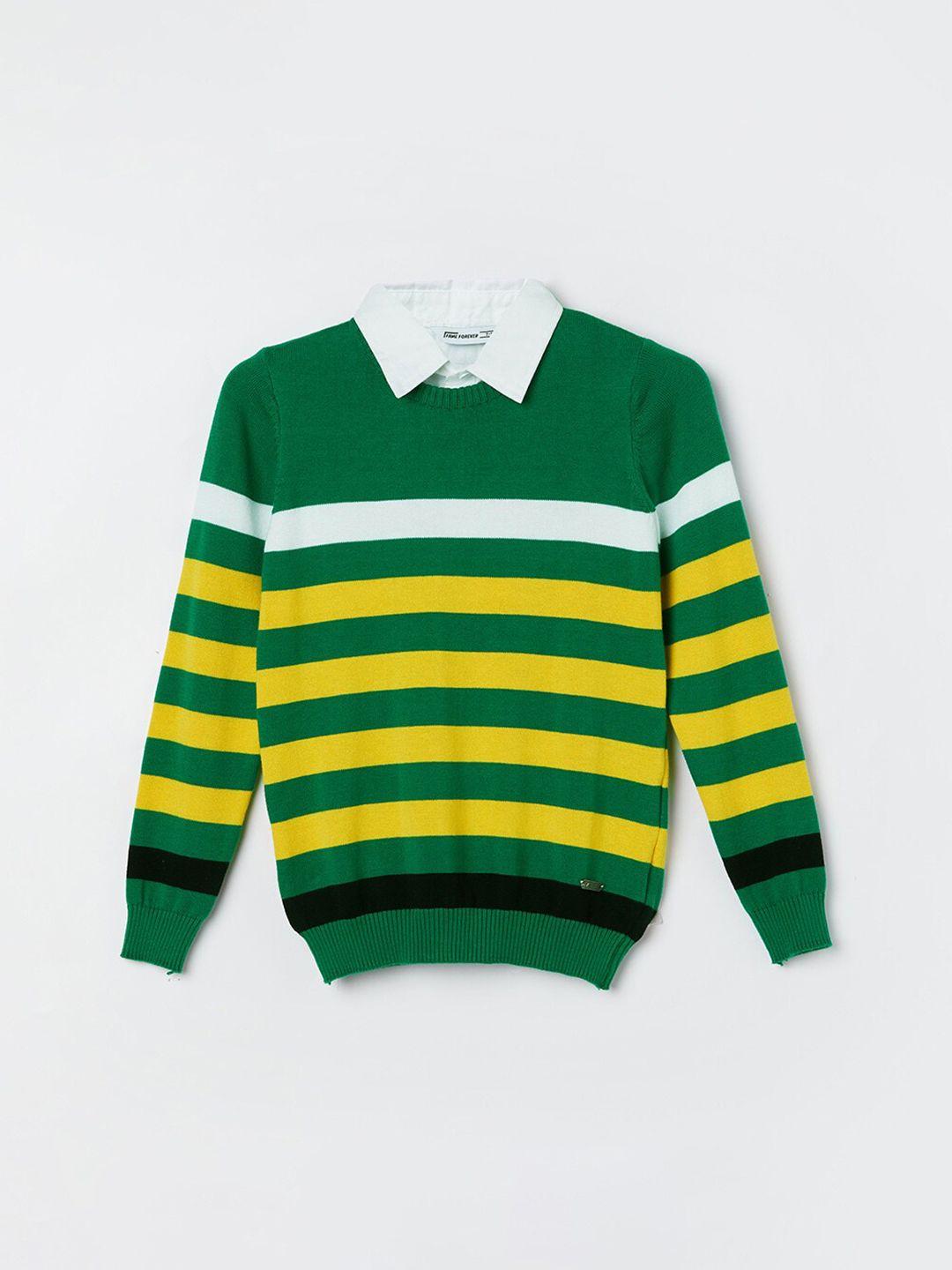 fame-forever-by-lifestyle-boys-striped-pure-cotton-pullover