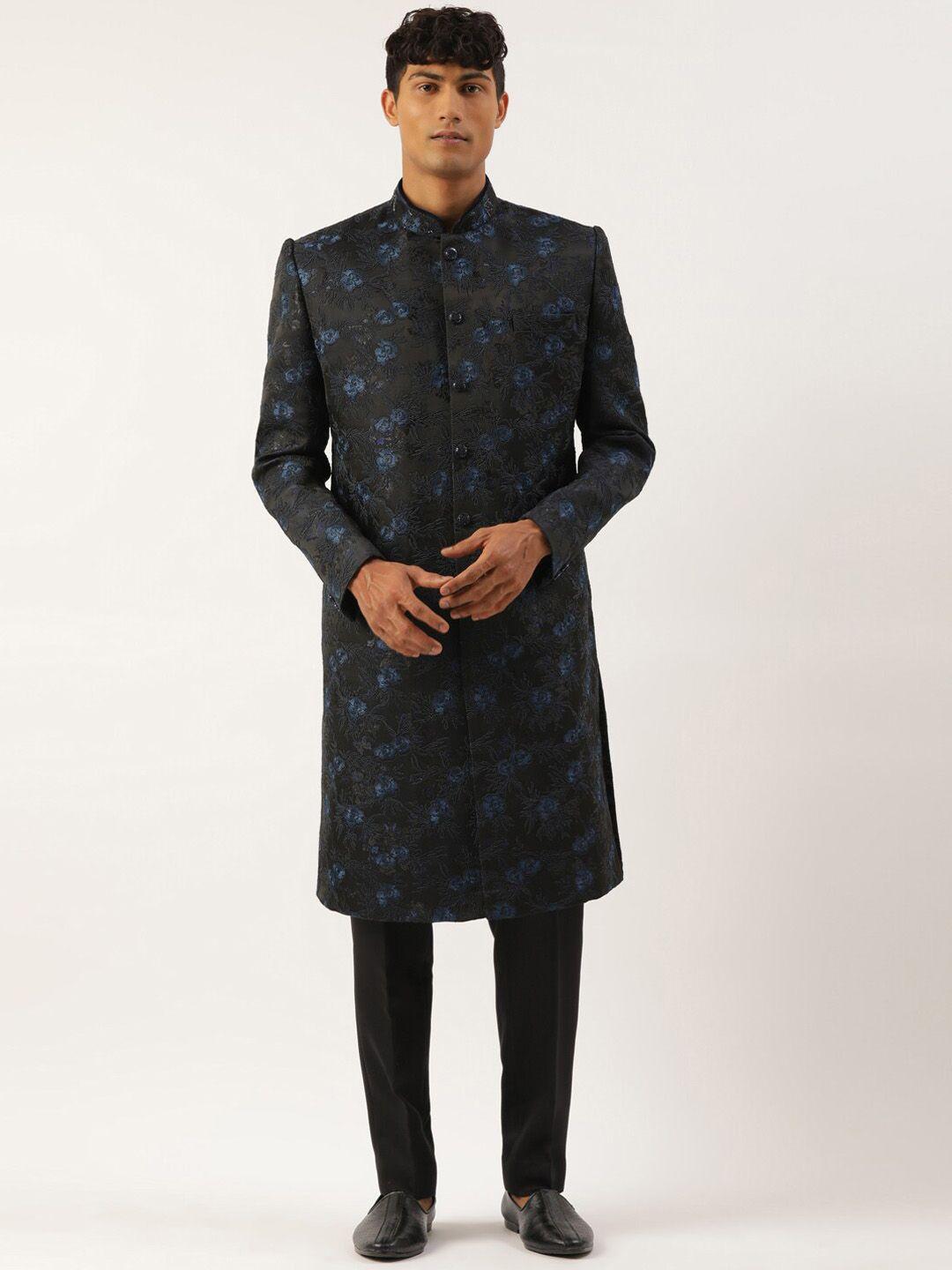 theethnic.co-floral-embroidered-sherwani-set