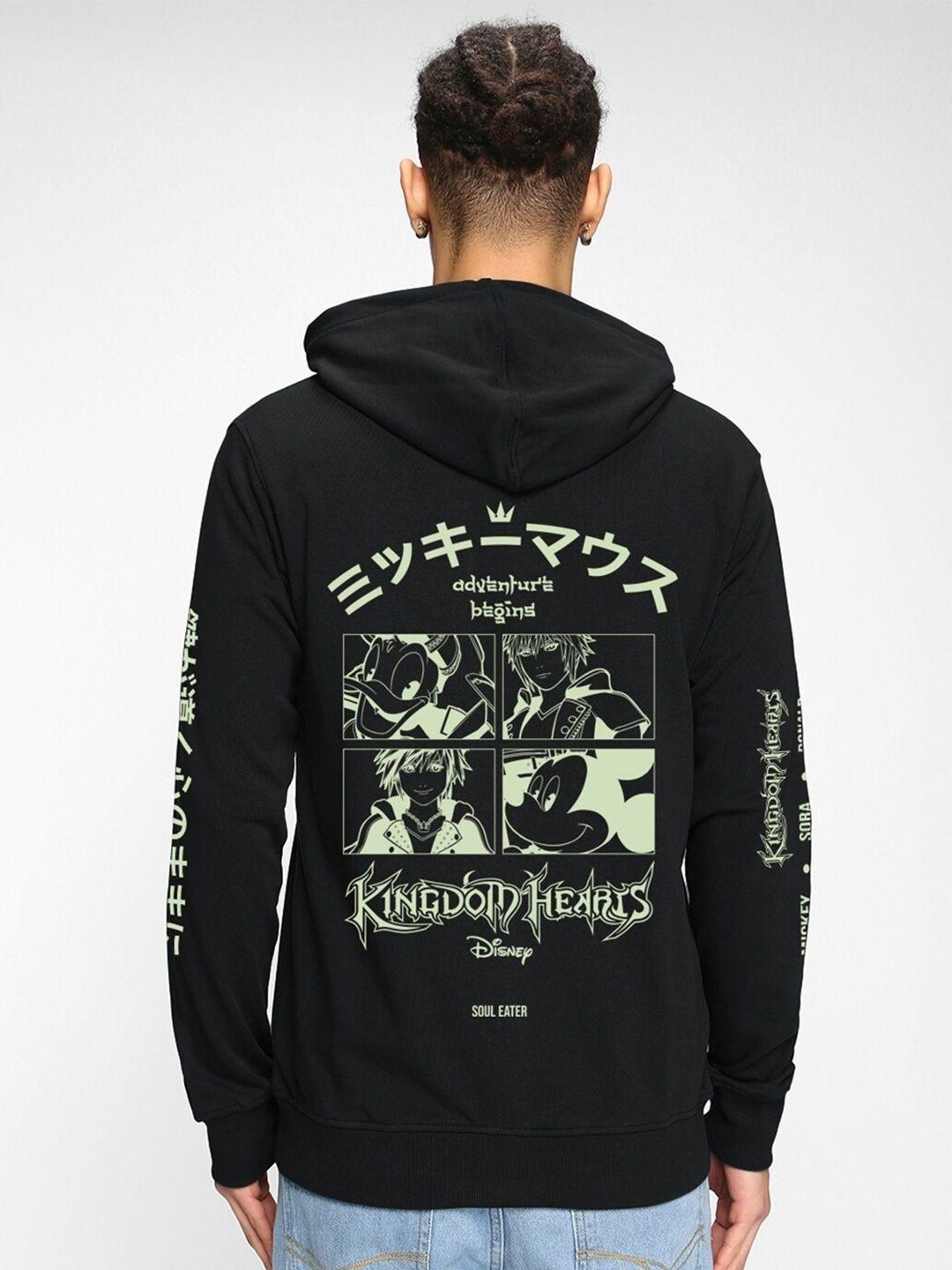 bewakoof-official-merchandise-mickey's-kingdom-graphic-printed-fleece-hooded-sweatshirt