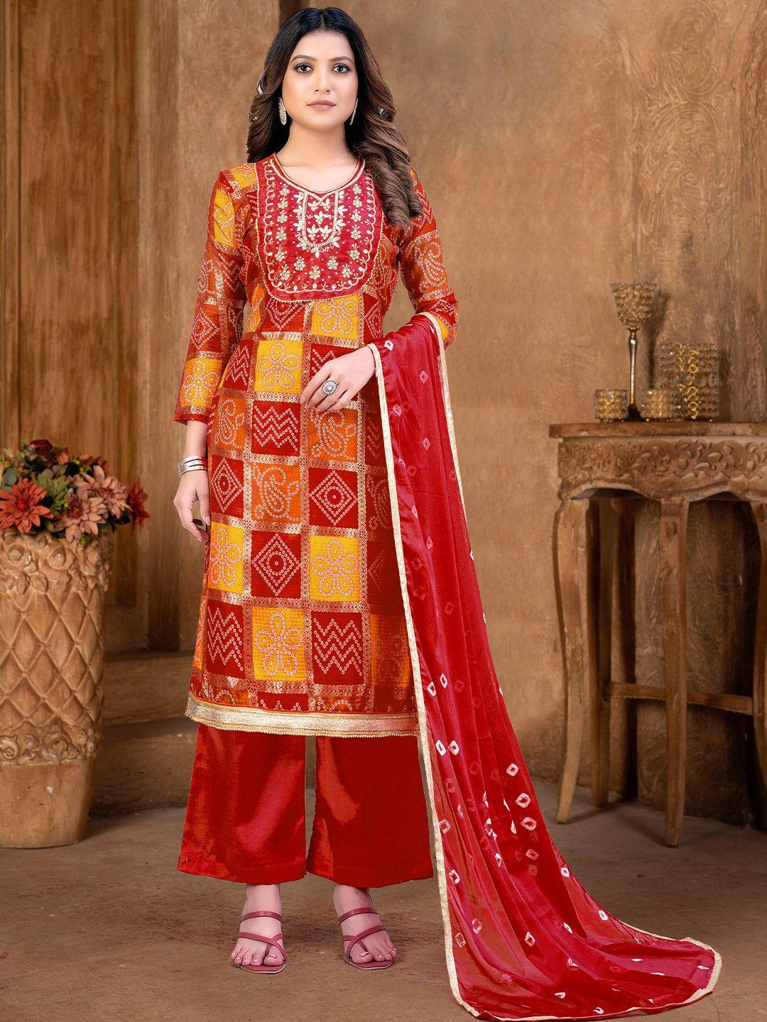 kalini-multicoloured-&-red-printed-pure-cotton-unstitched-dress-material