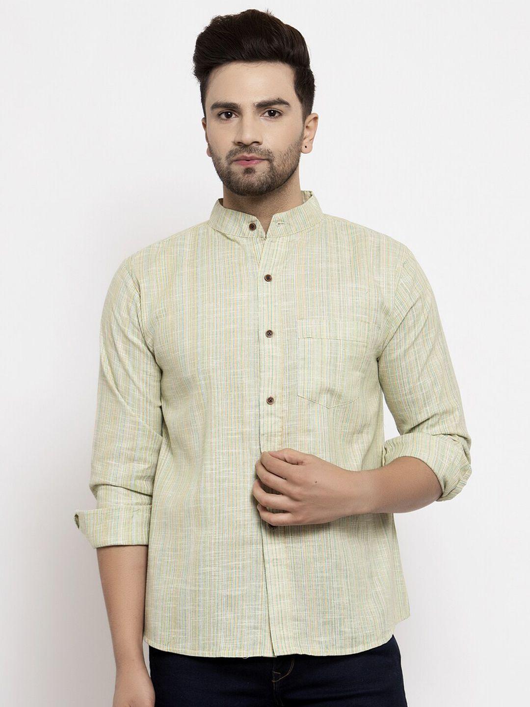 enchanted-drapes-slim-fit-vertical-stripes-band-collar-pure-cotton-casual-shirt