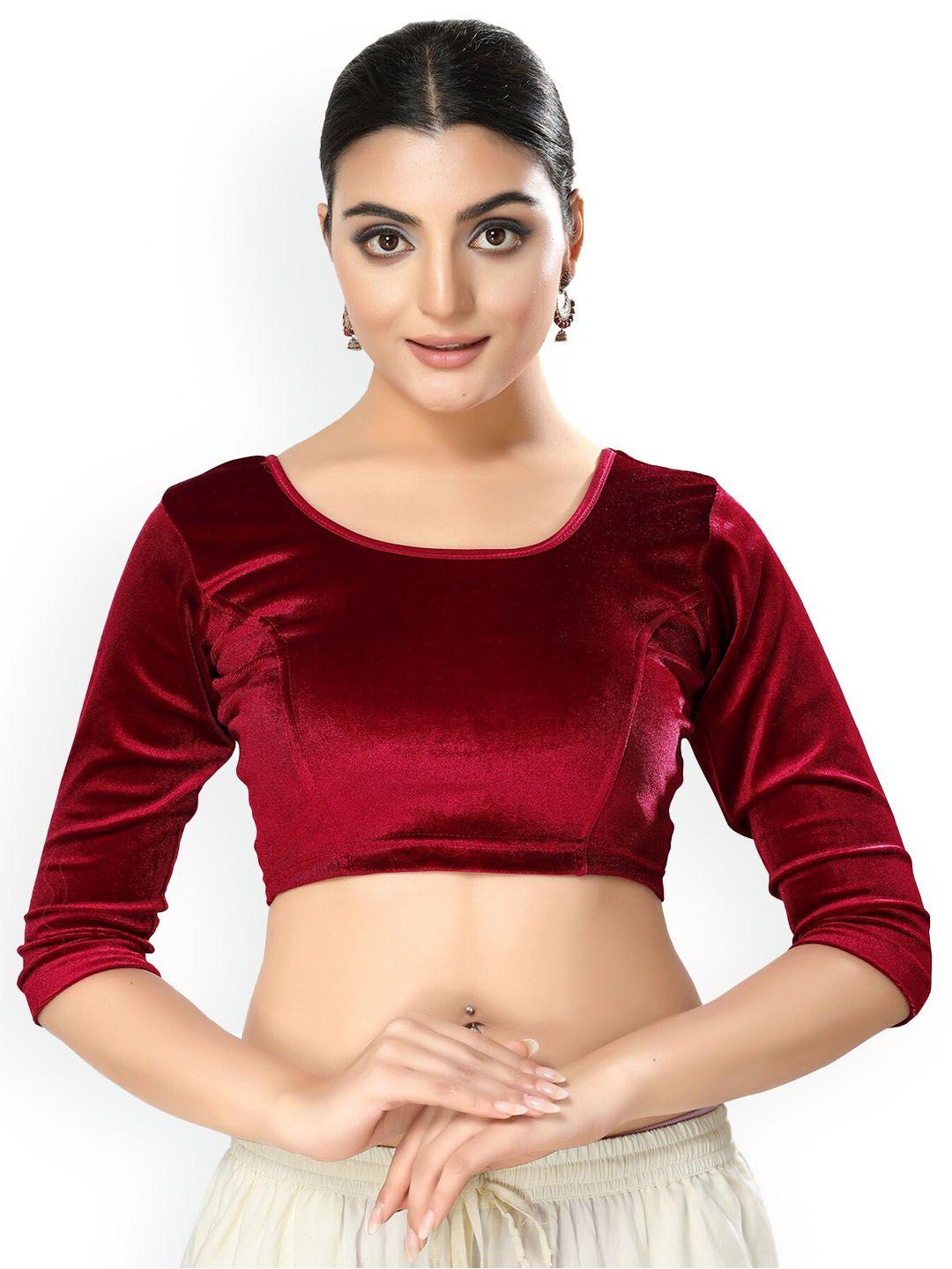 salwar-studio-stretchable-velevt-saree-blouse
