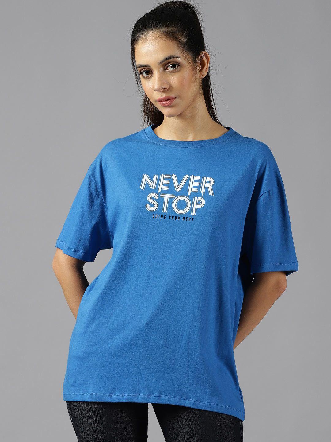 the-roadster-lifestyle-co.-blue-typography-printed-pure-cotton-oversized-t-shirt