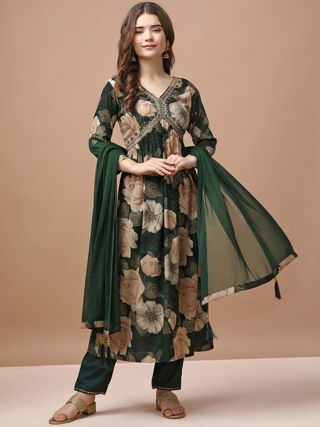 kalini-women-green-floral-embroidered-pleated-kurta-with-trousers-&-with-dupatta