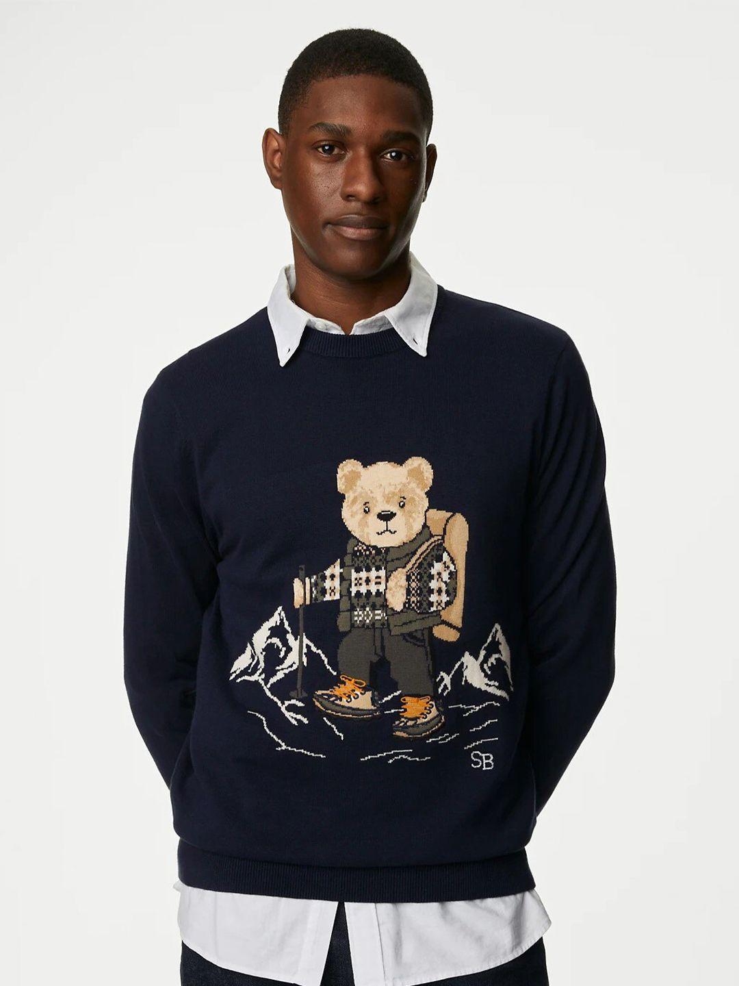 marks-&-spencer-graphic-printed-pure-cotton-pullover-sweater