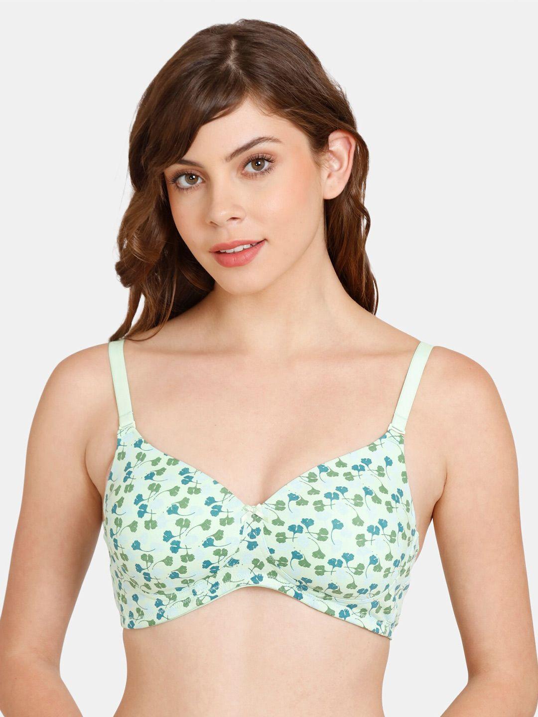 rosaline-by-zivame-green-&-green-abstract-bra-medium-coverage-lightly-padded