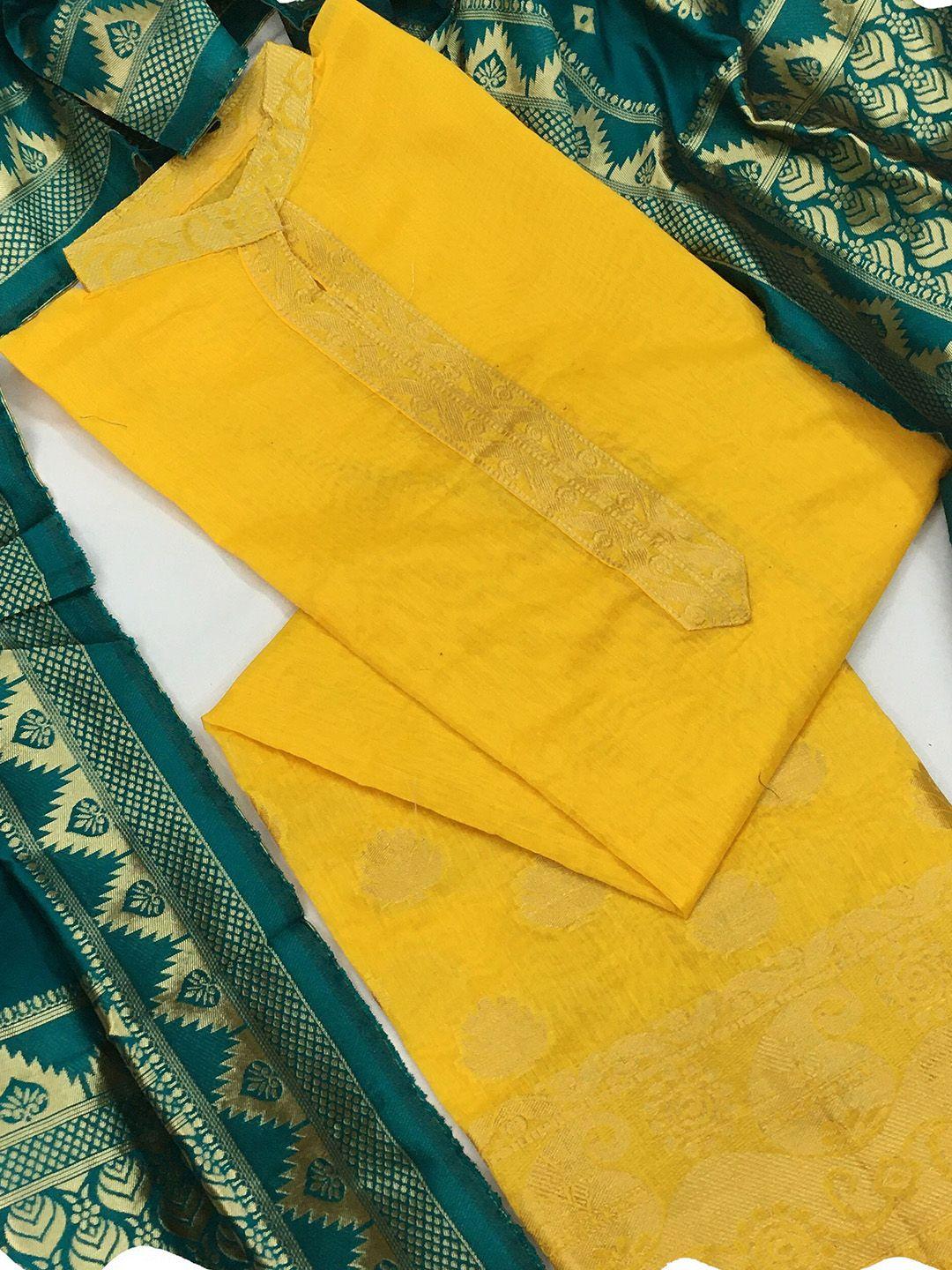 manvaa-yellow-unstitched-dress-material
