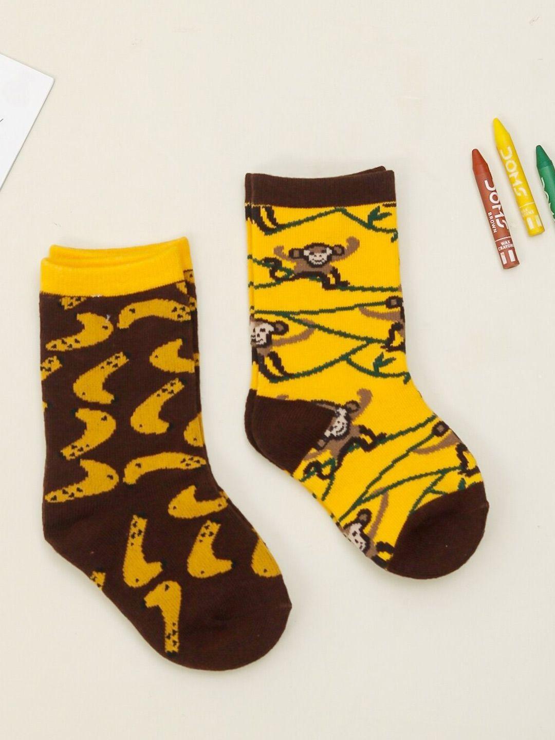 yellow-bee-boys-pack-of-2-printed-cotton-above-ankle-length-socks