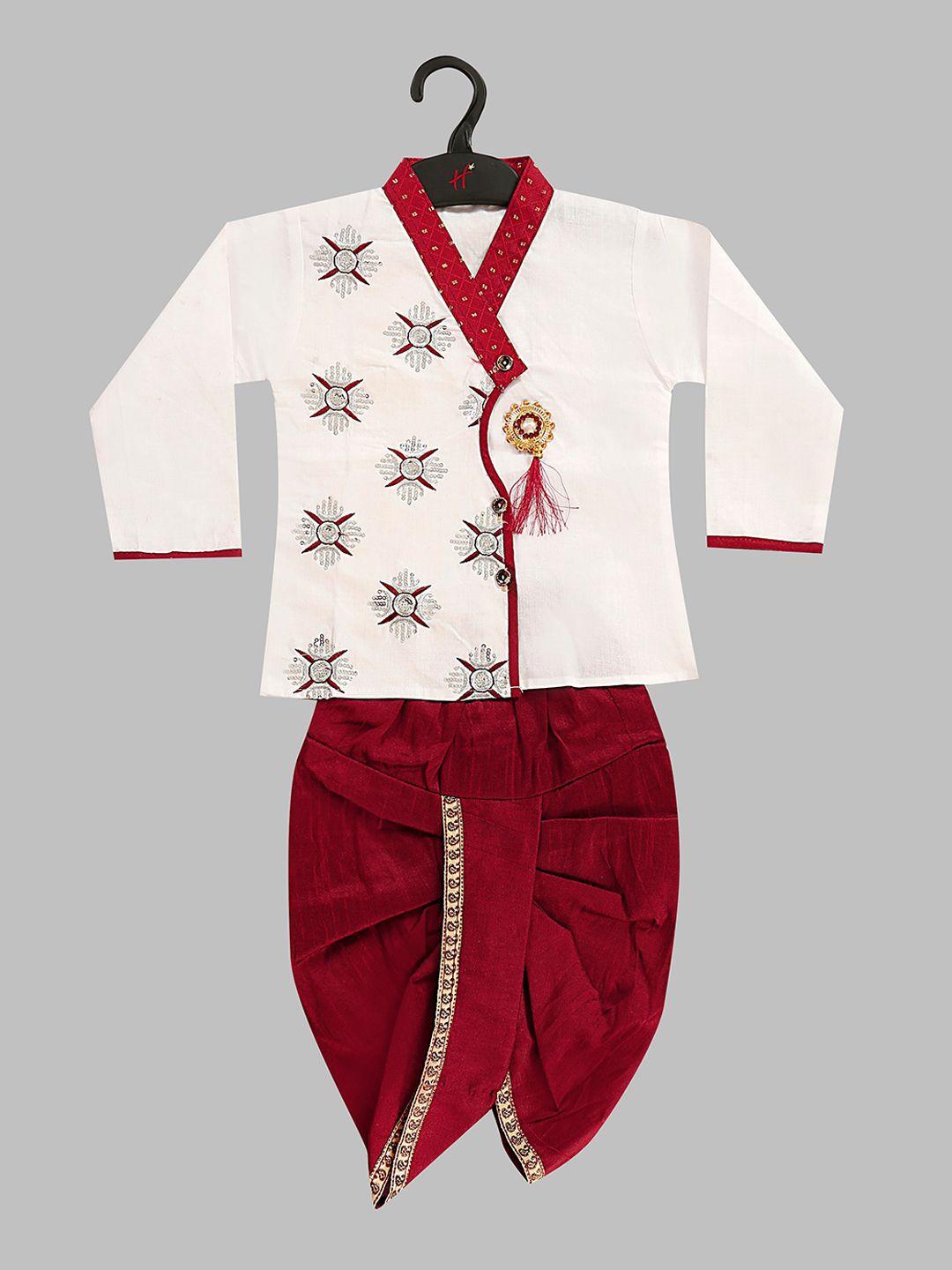 baesd-boys-ethnic-motifs-embroidered-v-neck-sequined-a-line-angrakha-kurta-with-pyjamas