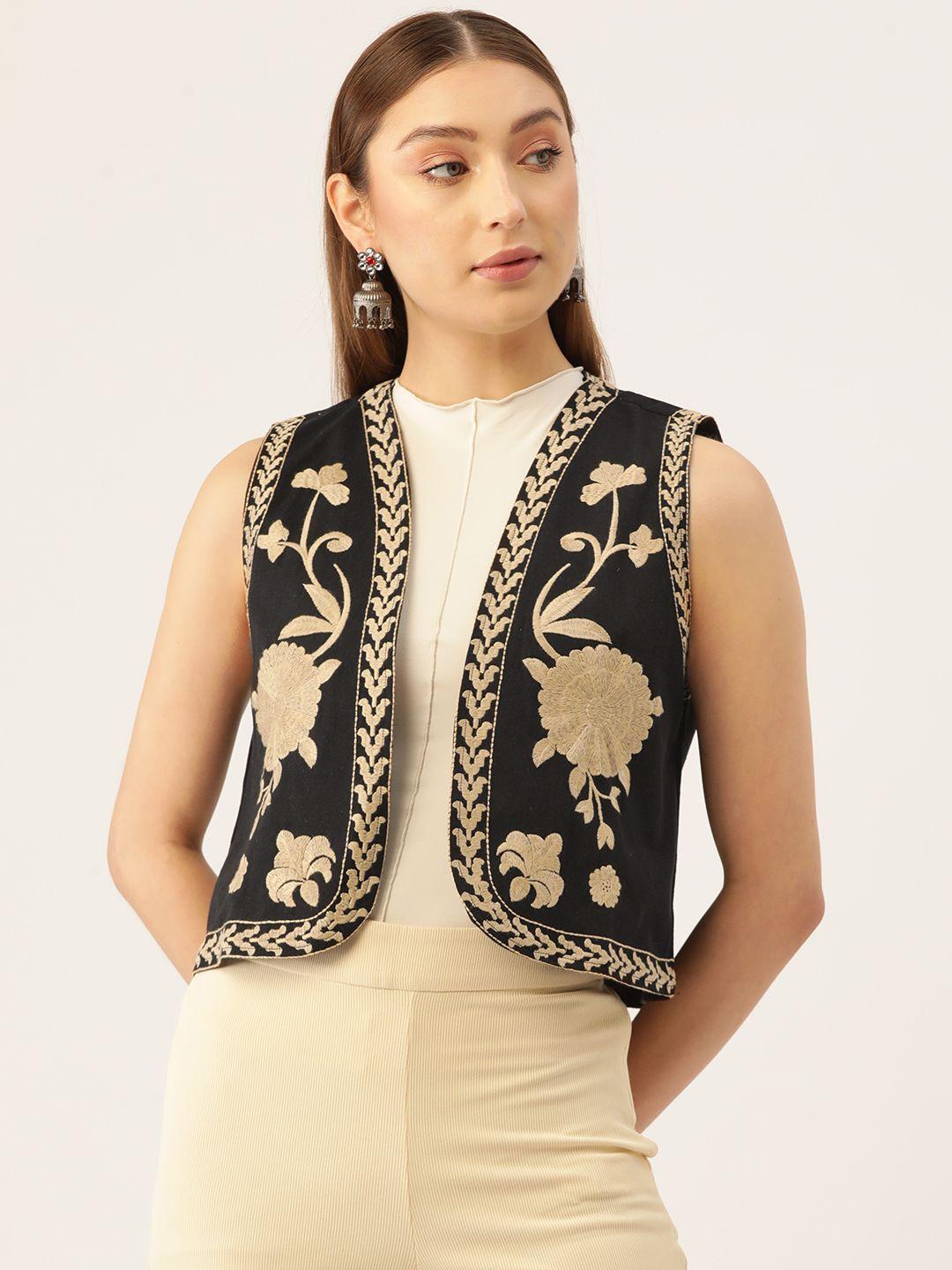 jaipur-morni-floral-lightweight-crop-pure-cotton-open-front-jacket-with-embroidered-detail