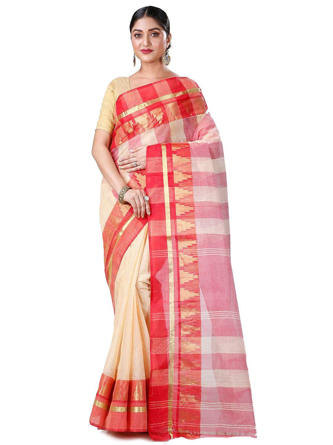dipdiya-striped-pure-cotton-taant-saree