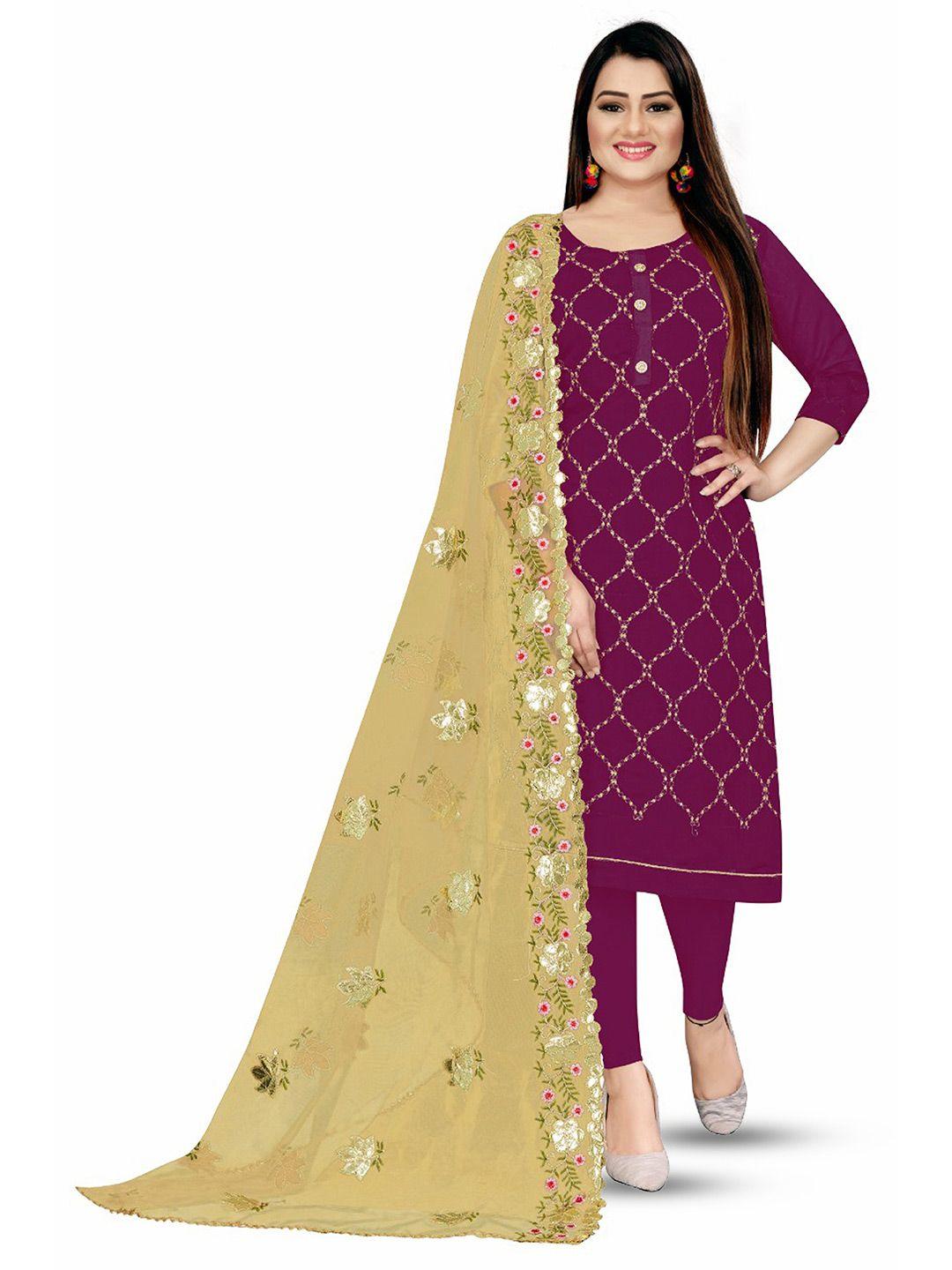manvaa-purple-embroidered-unstitched-dress-material