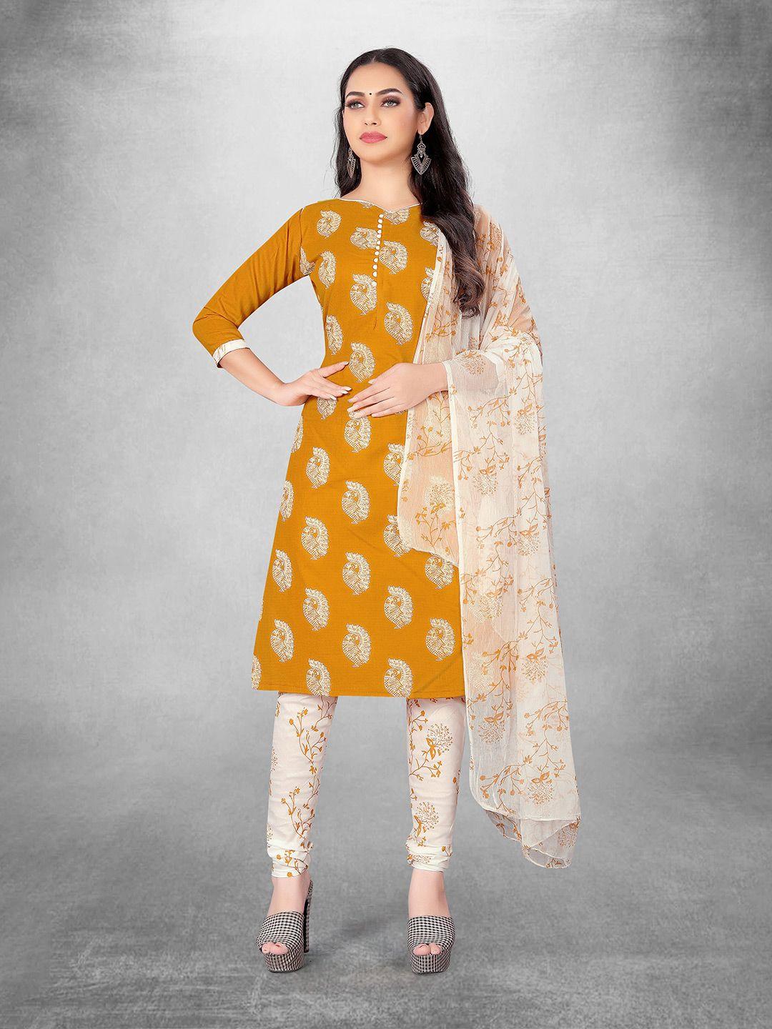 manvaa-mustard-embellished-unstitched-dress-material