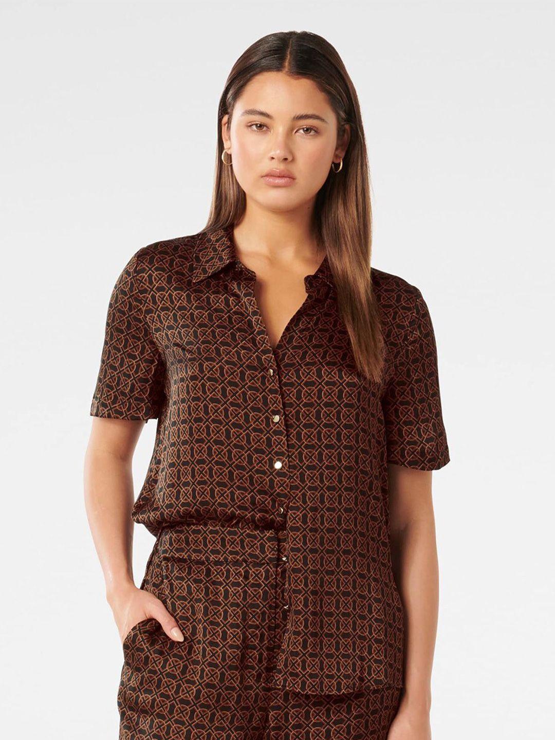 forever-new-women-brown-classic-printed-casual-shirt