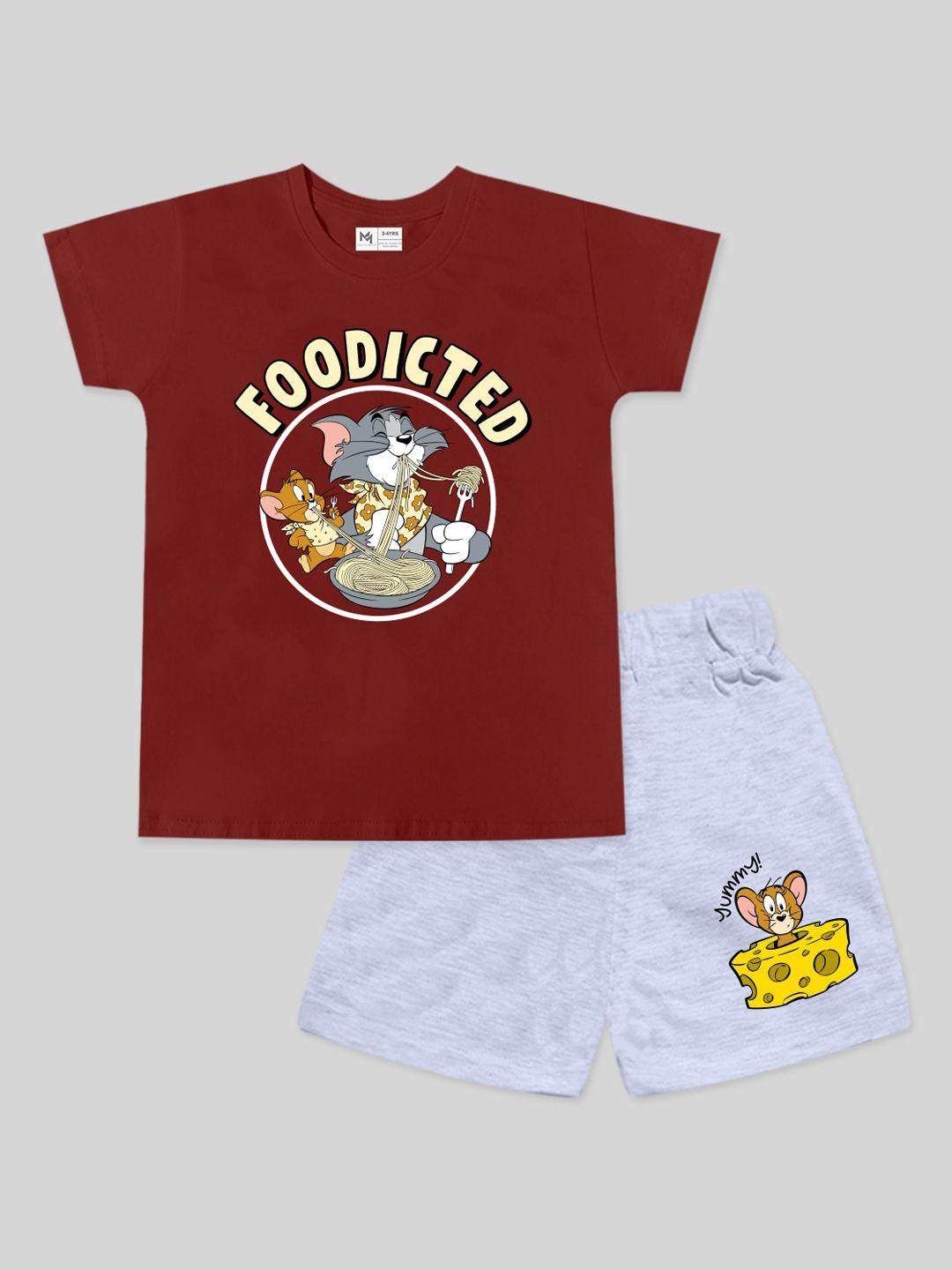 minute-mirth-infant-boys-tom-&-jerry-pure-cotton-printed-t-shirt-with-shorts