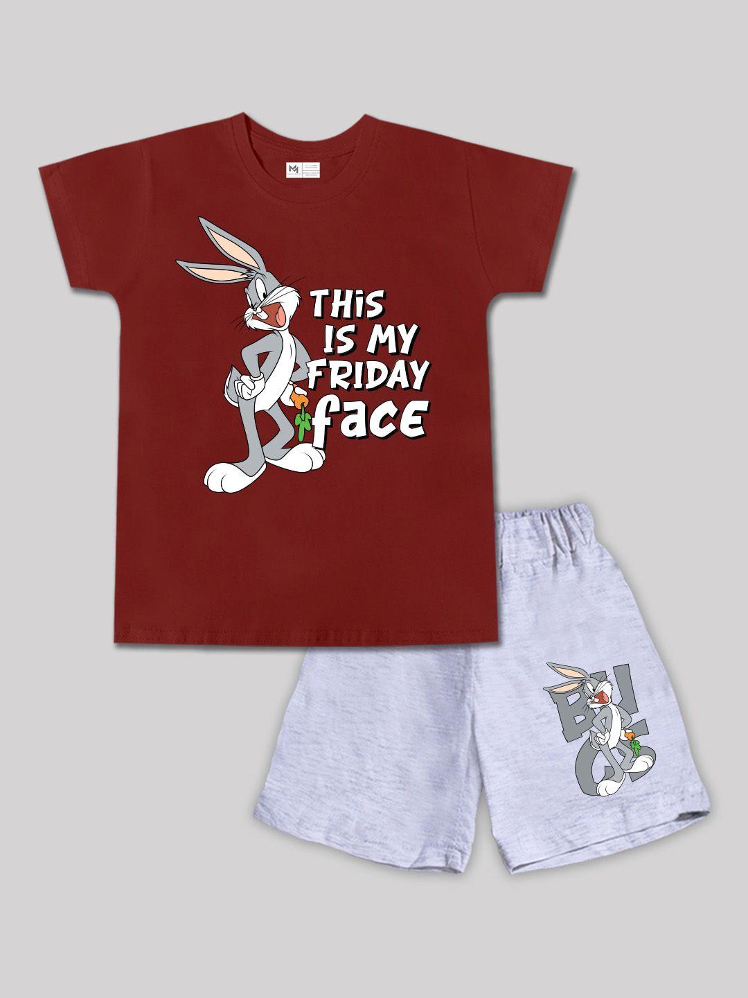 minute-mirth-boys-bugs-bunny-printed-pure-cotton-t-shirt-with-shorts-clothing-set
