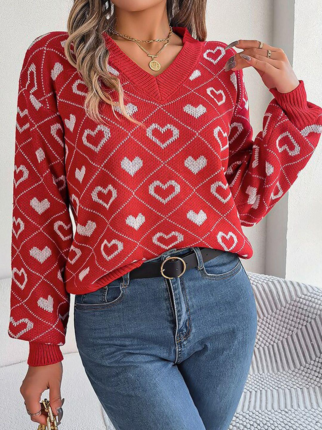 stylecast-women-red-printed-pullover