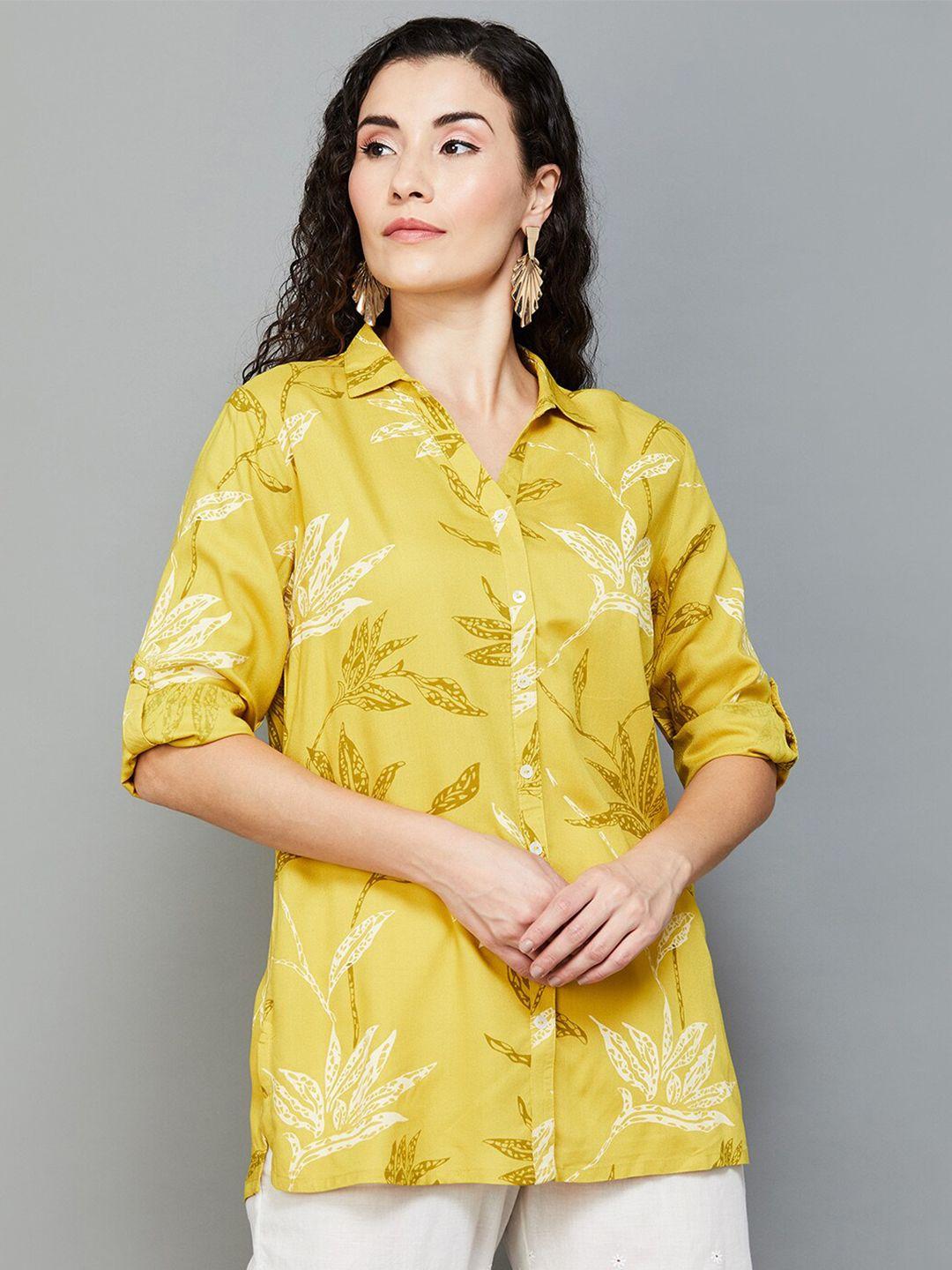 melange-by-lifestyle-shirt-collar-printed-tunic