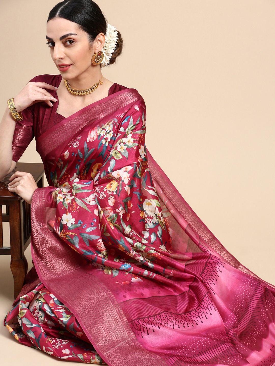 looknbook-art-floral-printed-zari-silk-blend-saree
