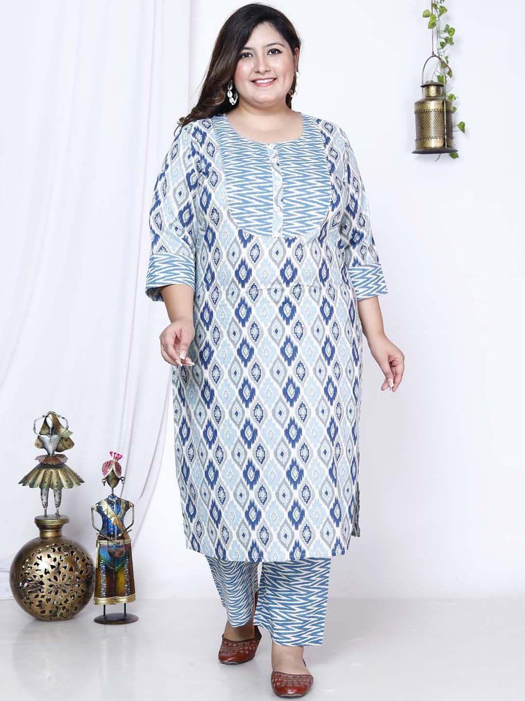 meena-bazaar-women-cream-coloured-printed-kurta-with-palazzos-&-with-dupatta