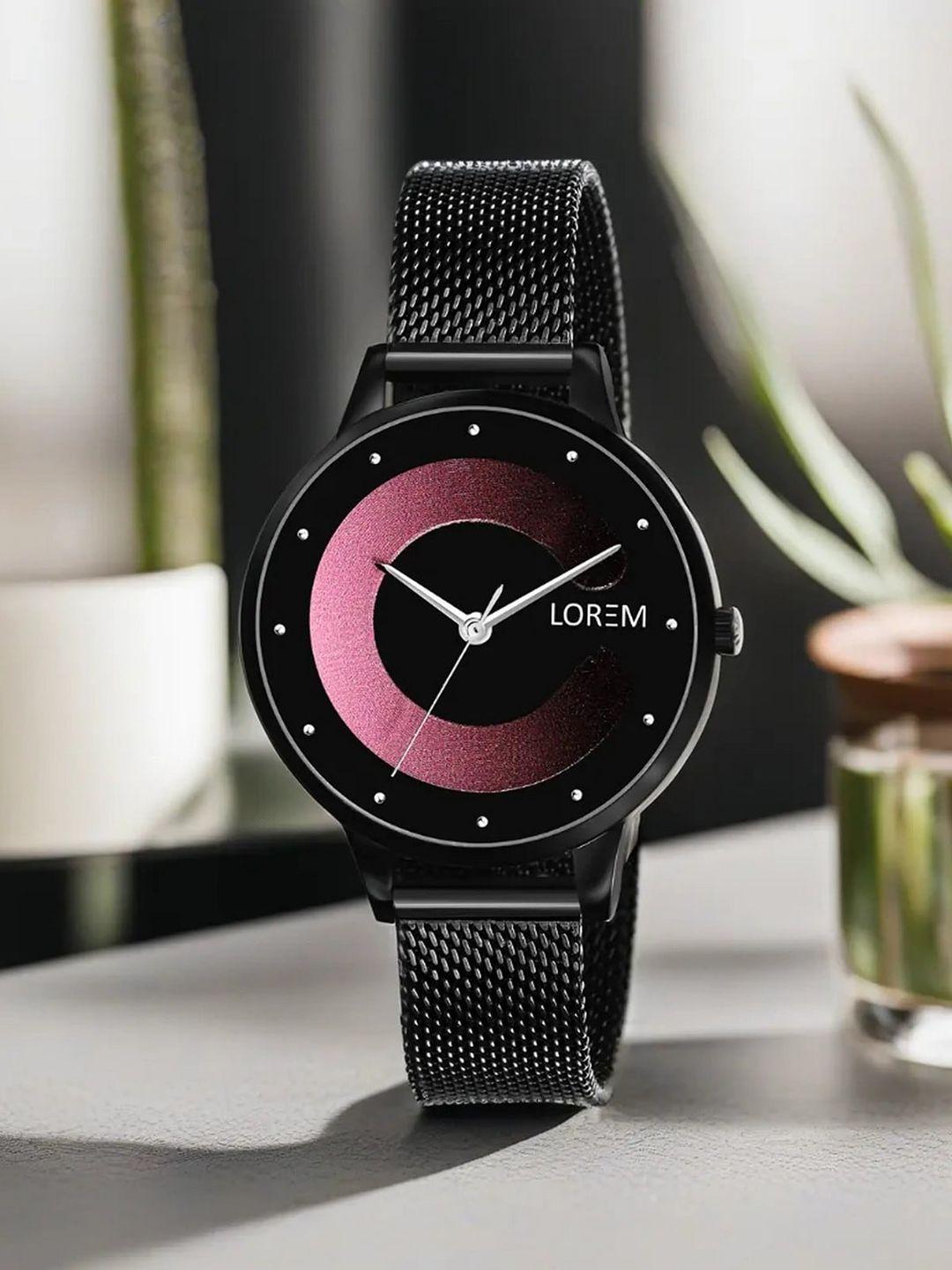 lorem-women-dial-&-stainless-steel-bracelet-style-straps-analogue-watch-lr355