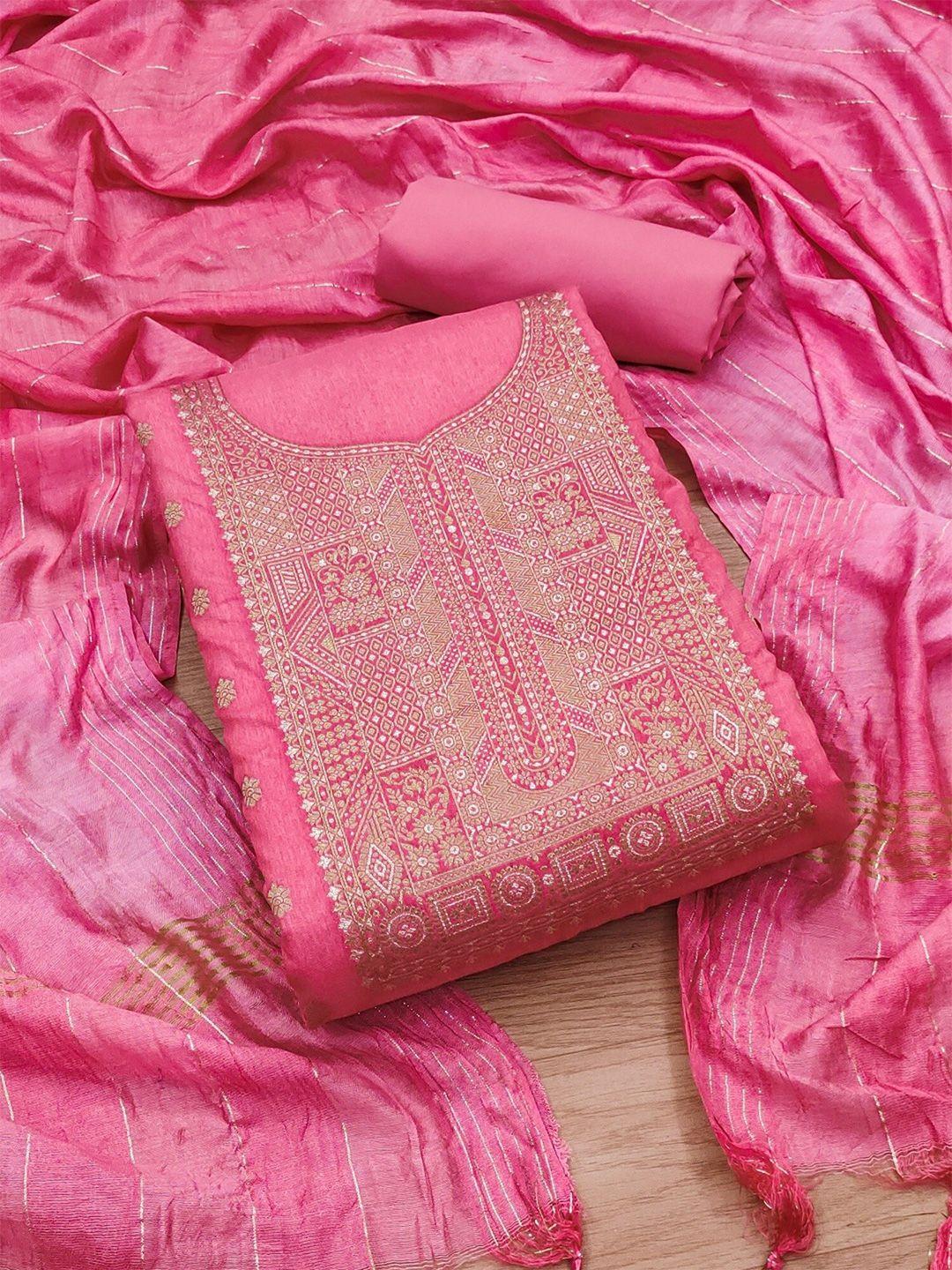 panzora-pink-embellished-art-silk-unstitched-dress-material