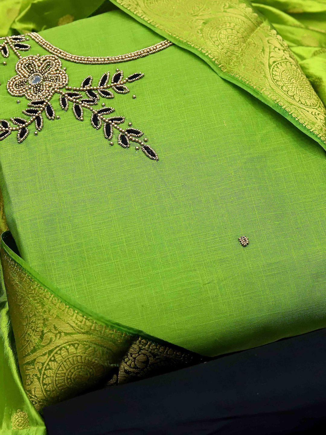 manvaa-green-embellished-unstitched-dress-material
