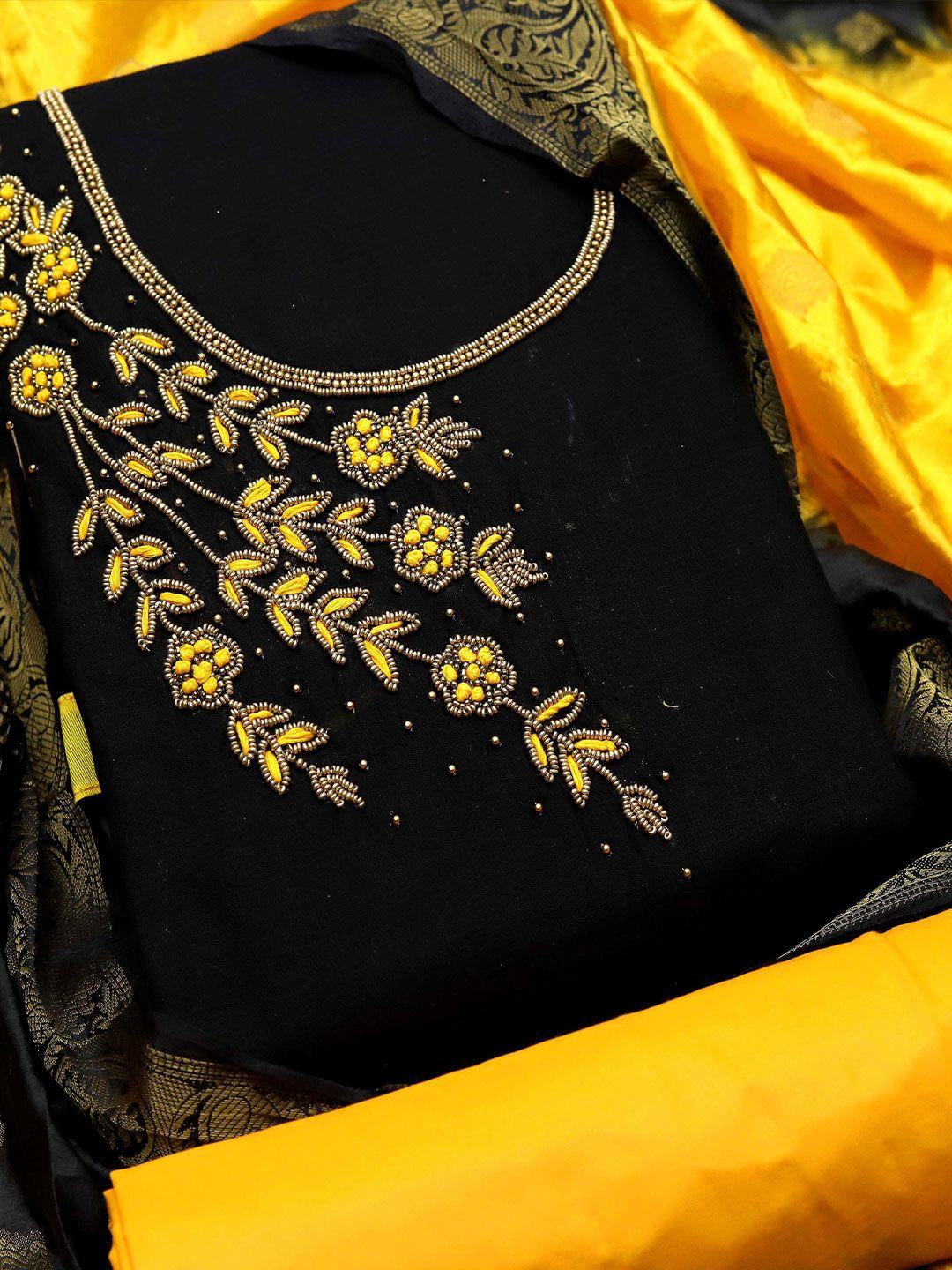 manvaa-black-embellished-unstitched-dress-material