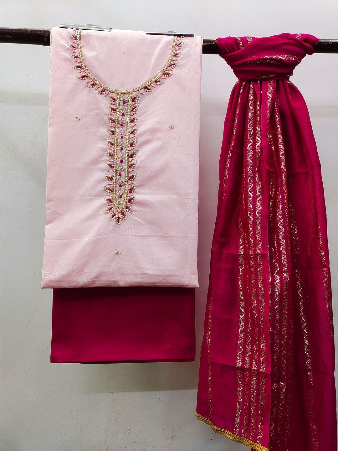 manvaa-pink-embellished-unstitched-dress-material